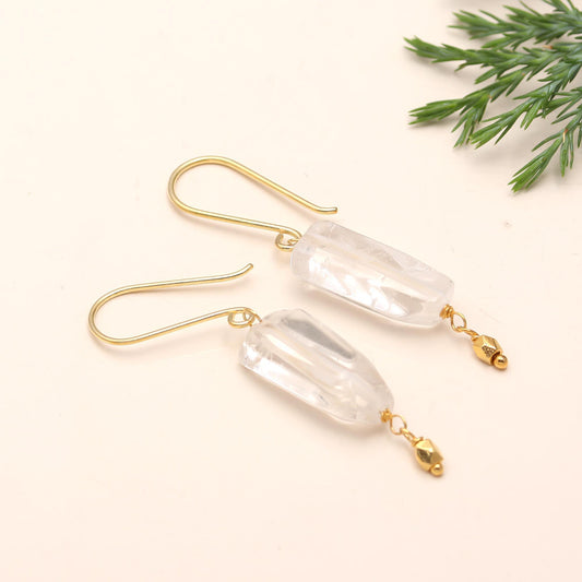 Crystal Gemstone Dangle Earrings