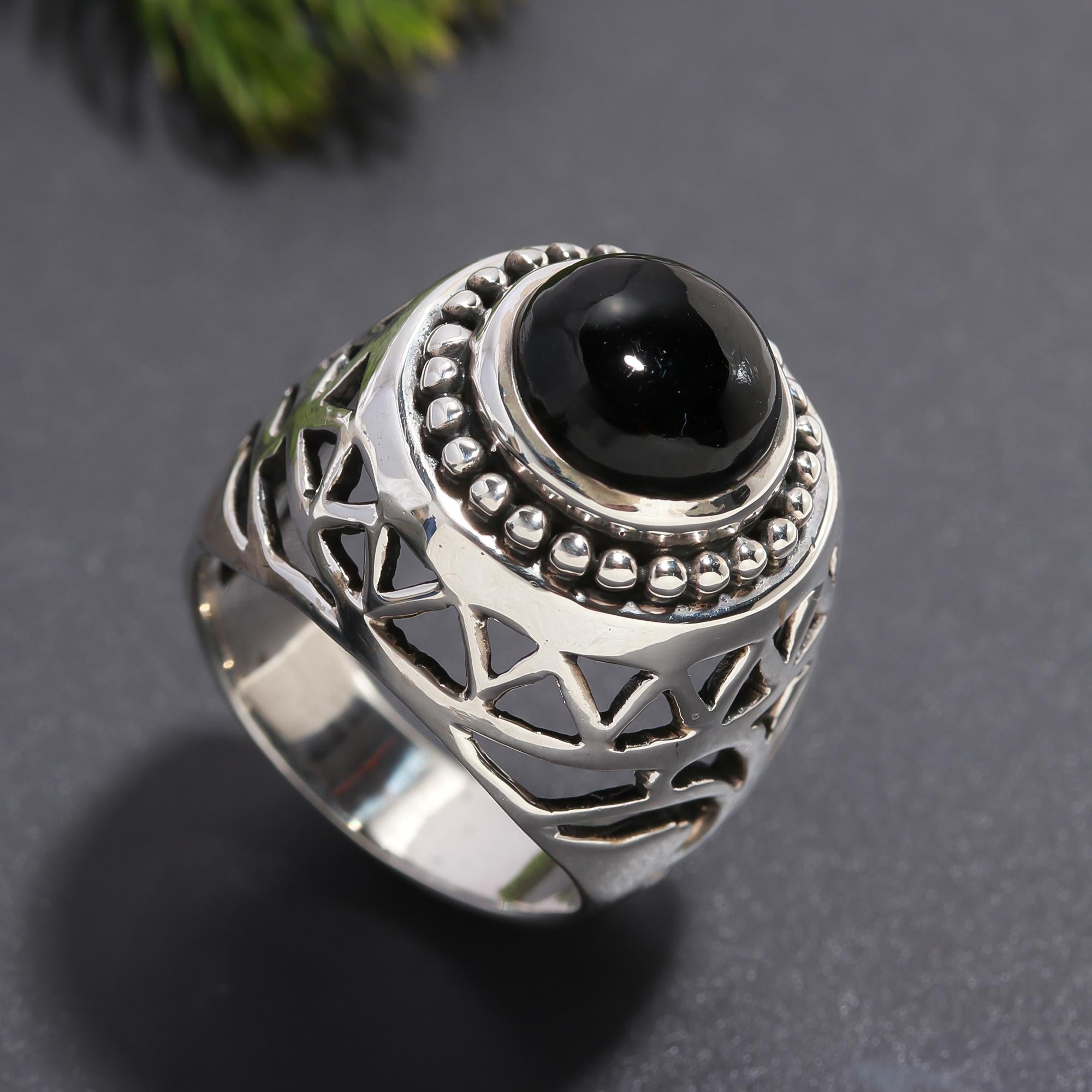 925 Silver Black Onyx Ring