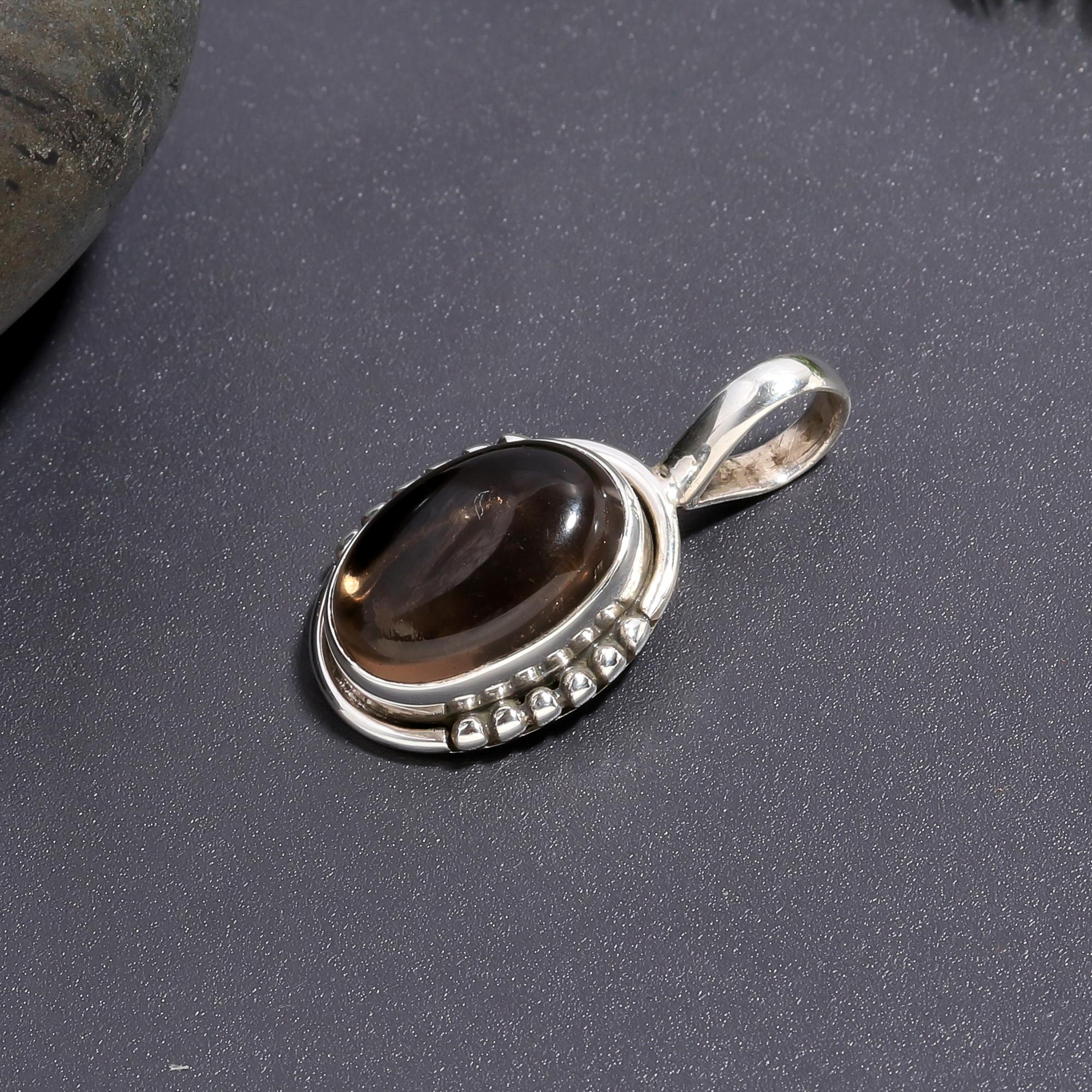 925 Silver Smoky Quartz Pendant