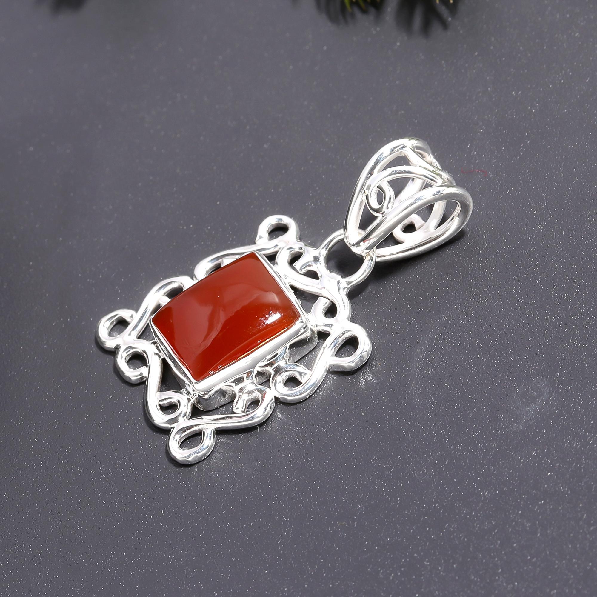 925 Silver Carnelian Pendant