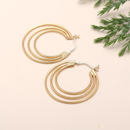 Antitarnish Brass Hoop Earrings