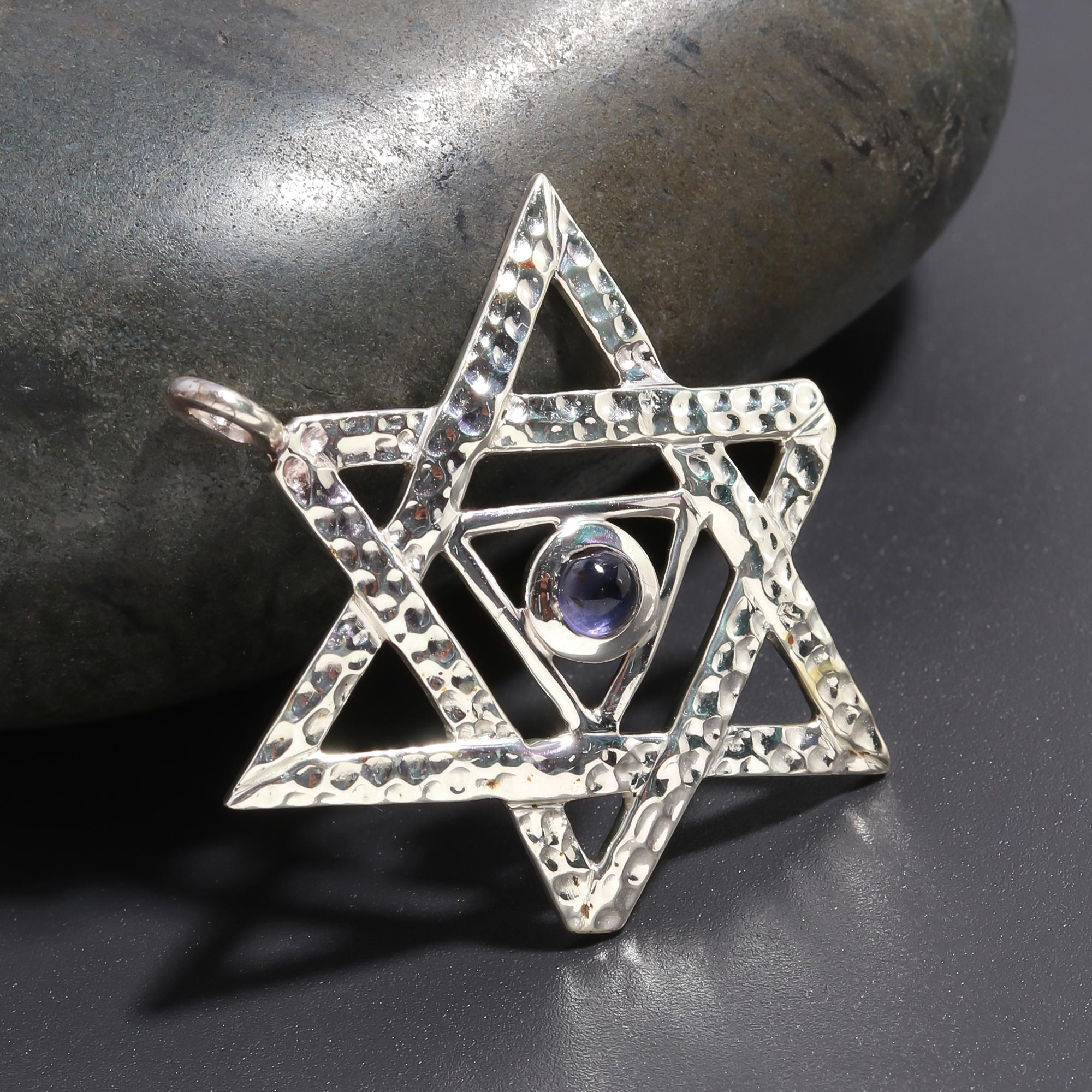 925 Silver Hammered Star Pendant