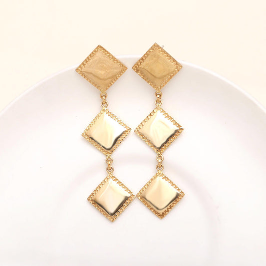 Geometric Square Stud Earrings