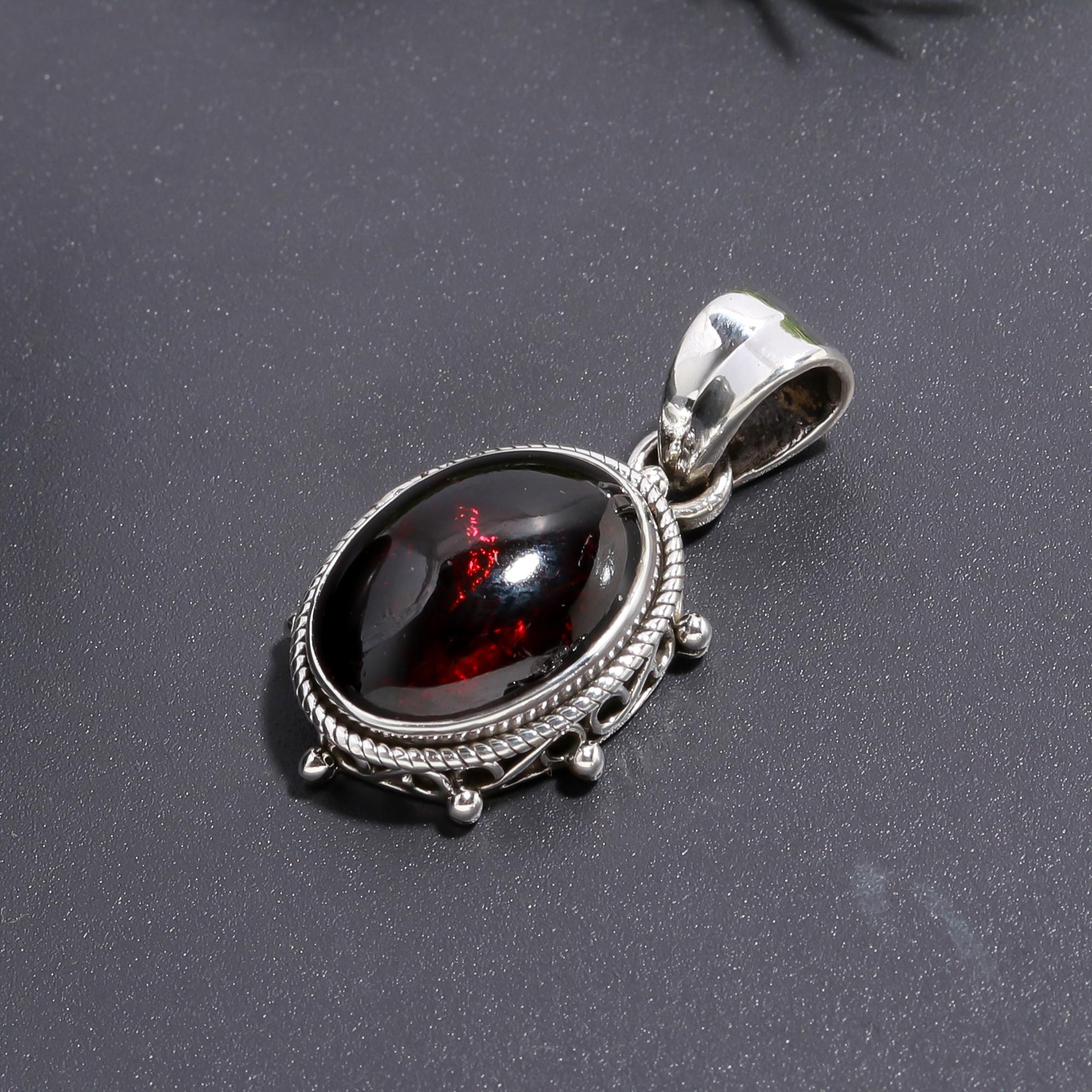 925 Silver Garnet Pendant