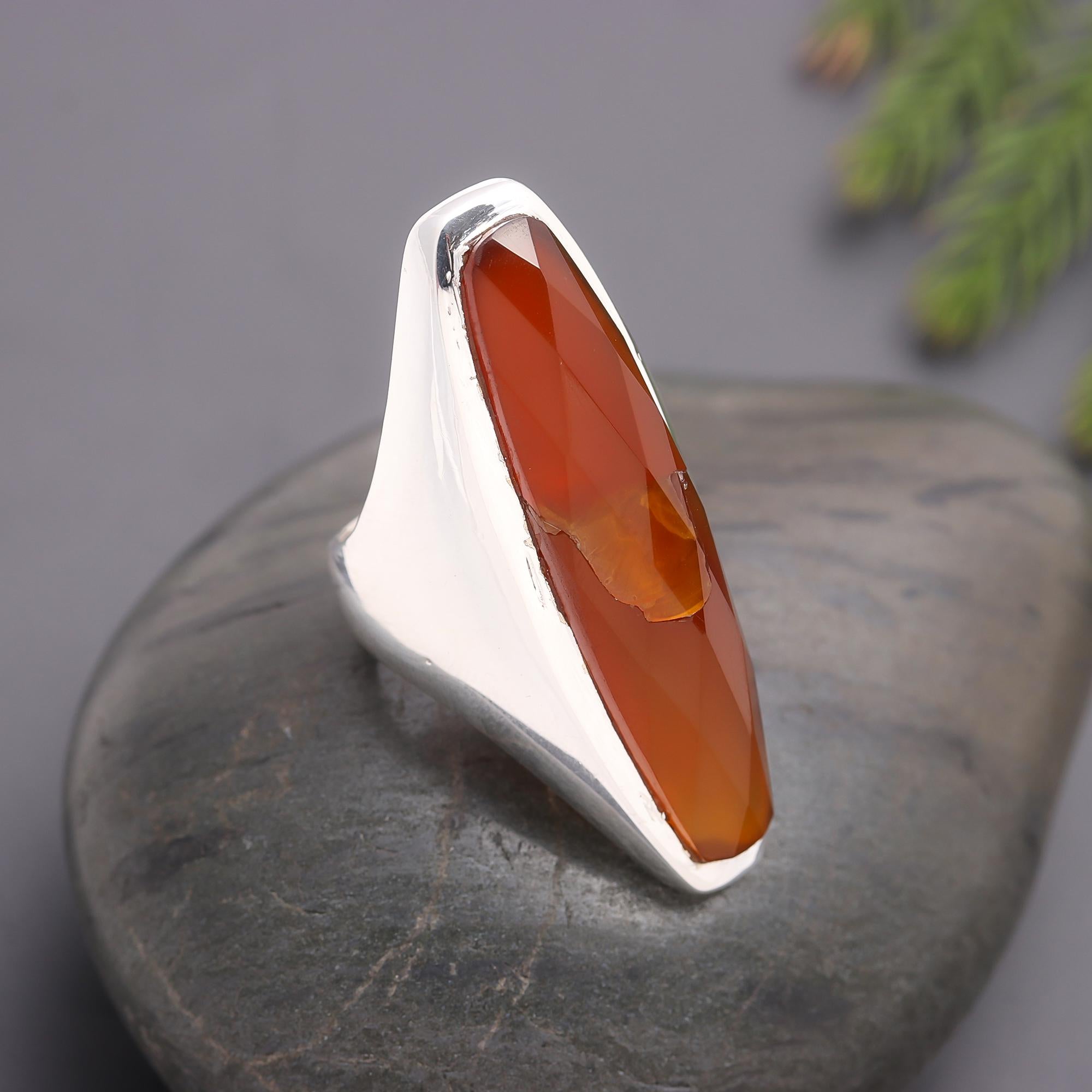 925 Silver Carnelian Ring