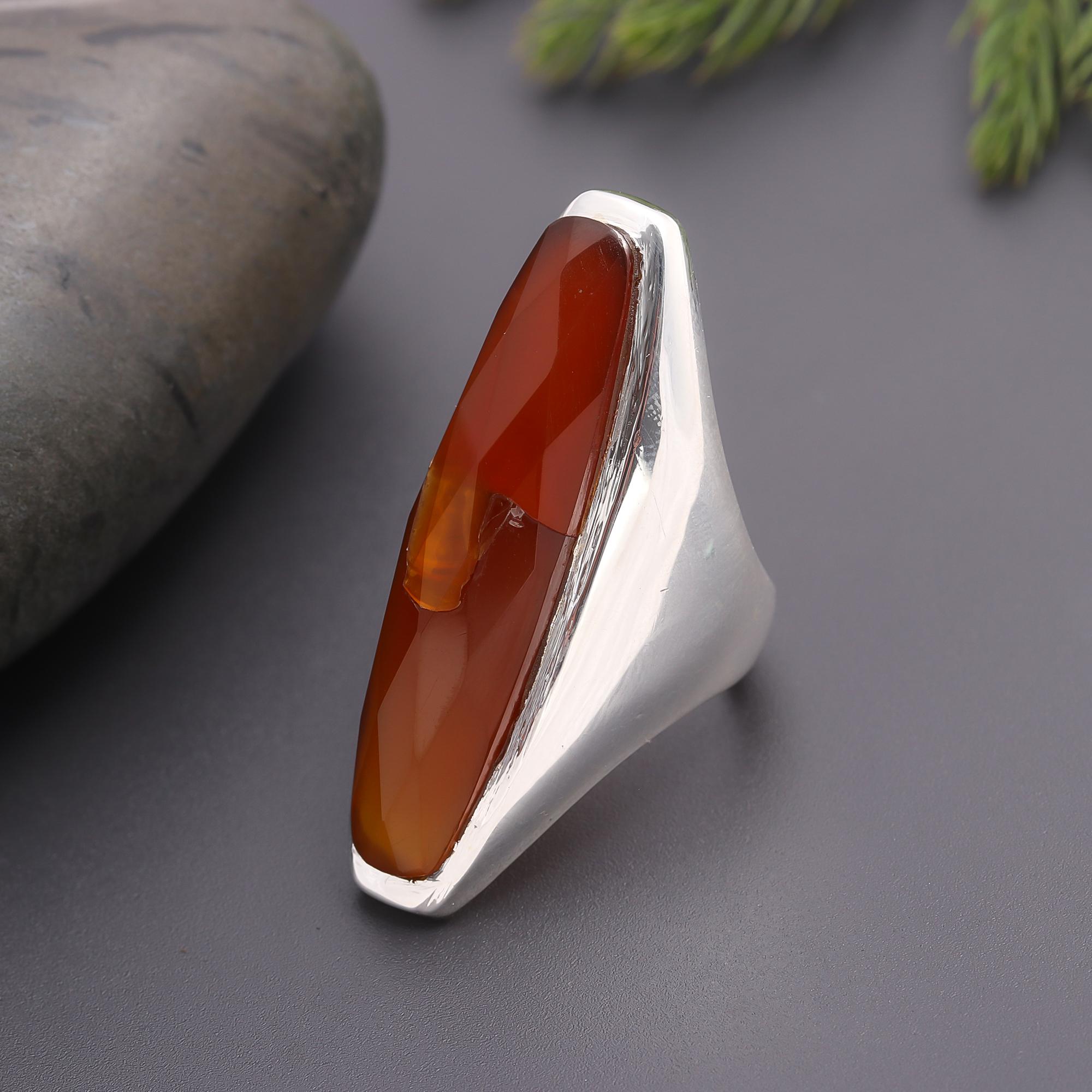 925 Silver Carnelian Ring