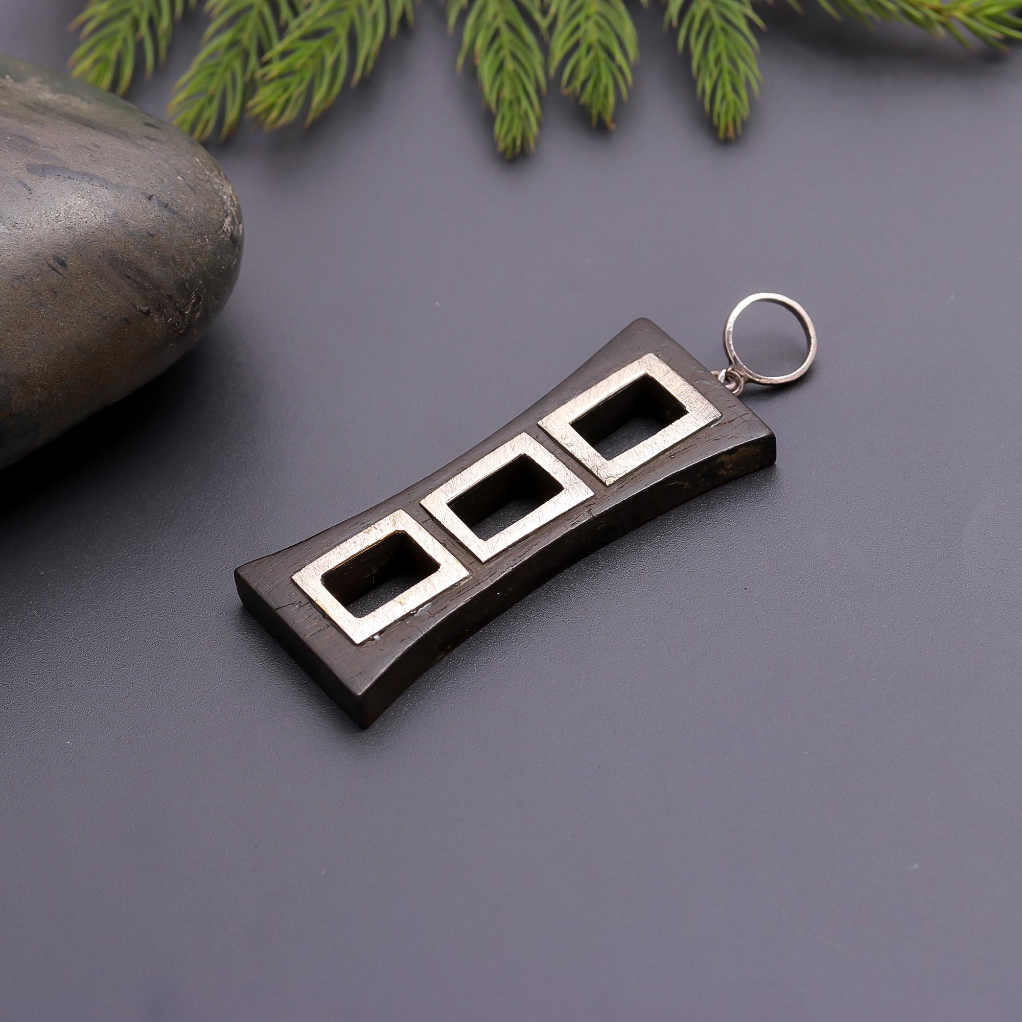 925 Silver and Wood Pendant