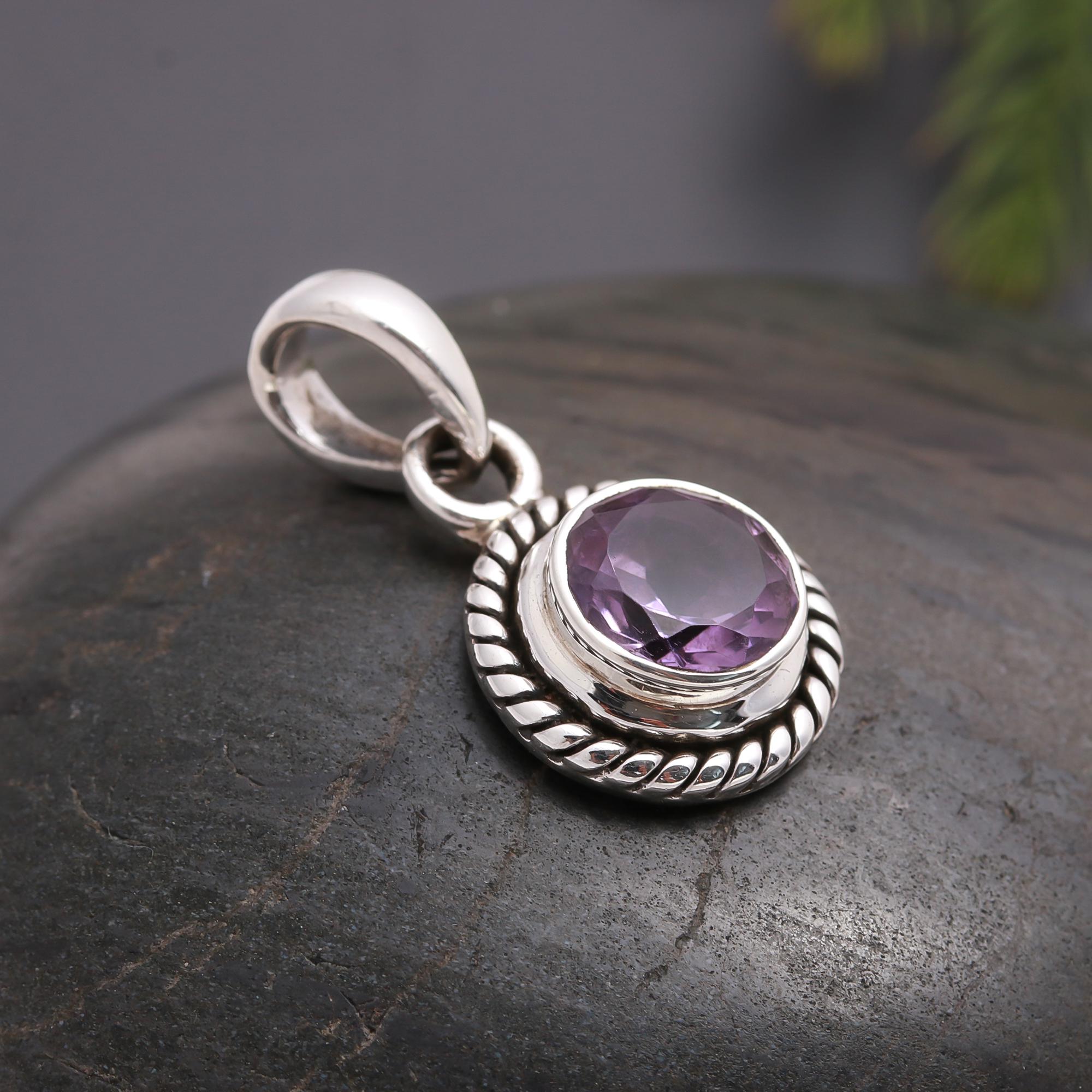 925 Silver Amethyst Pendant