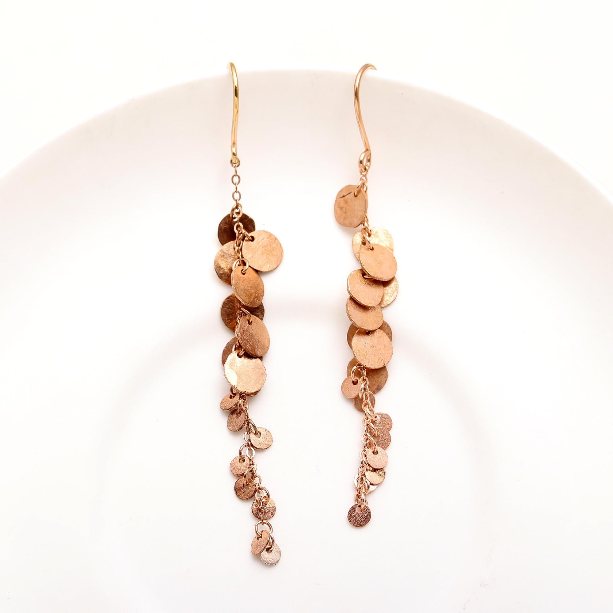 Grapevine Drop Earrings with Mini Coins