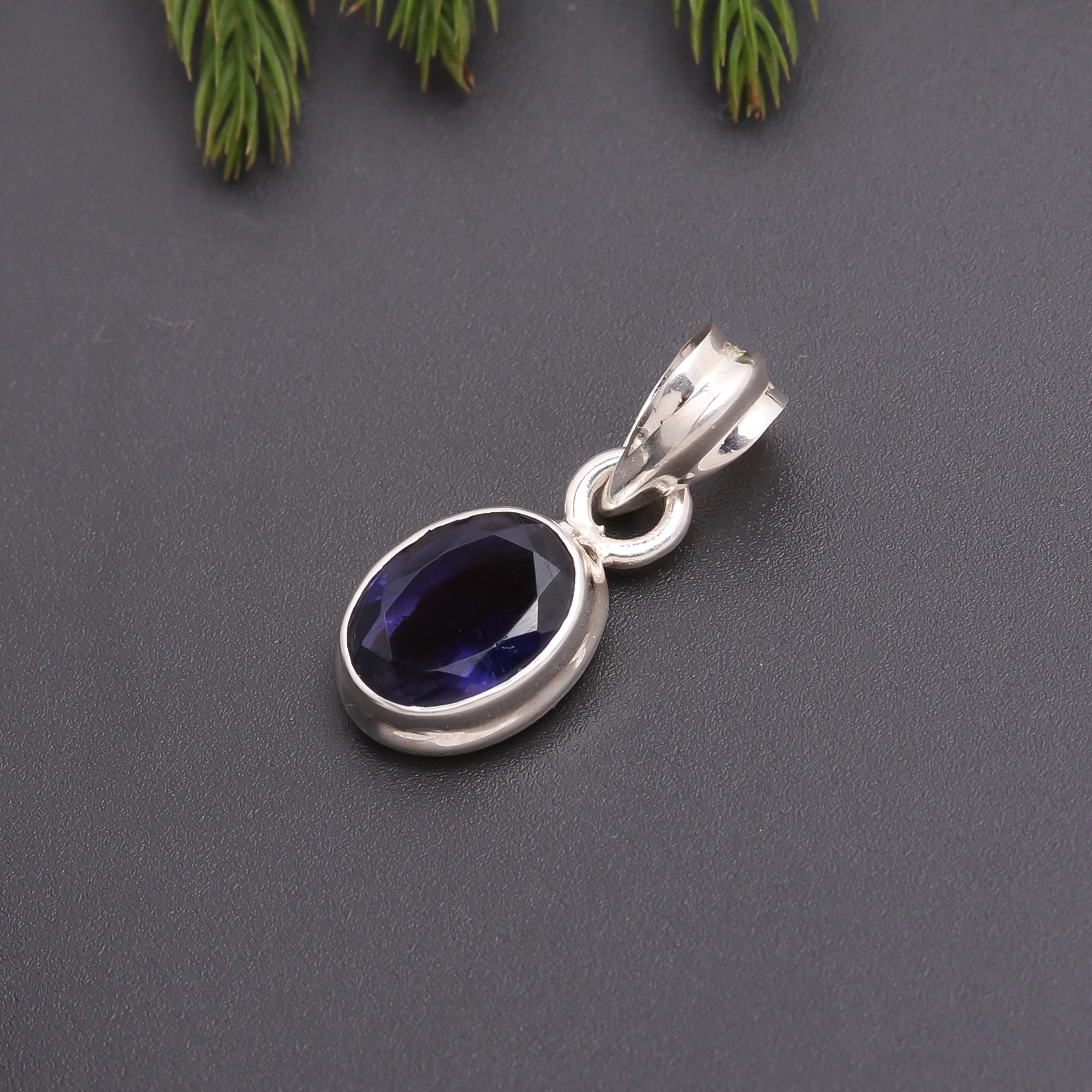 925 Silver Iolite Pendant