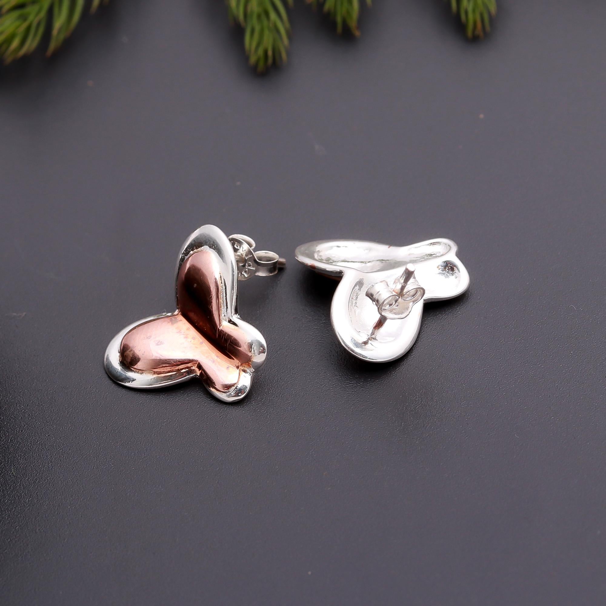 925 Silver Butterfly Stud Earrings