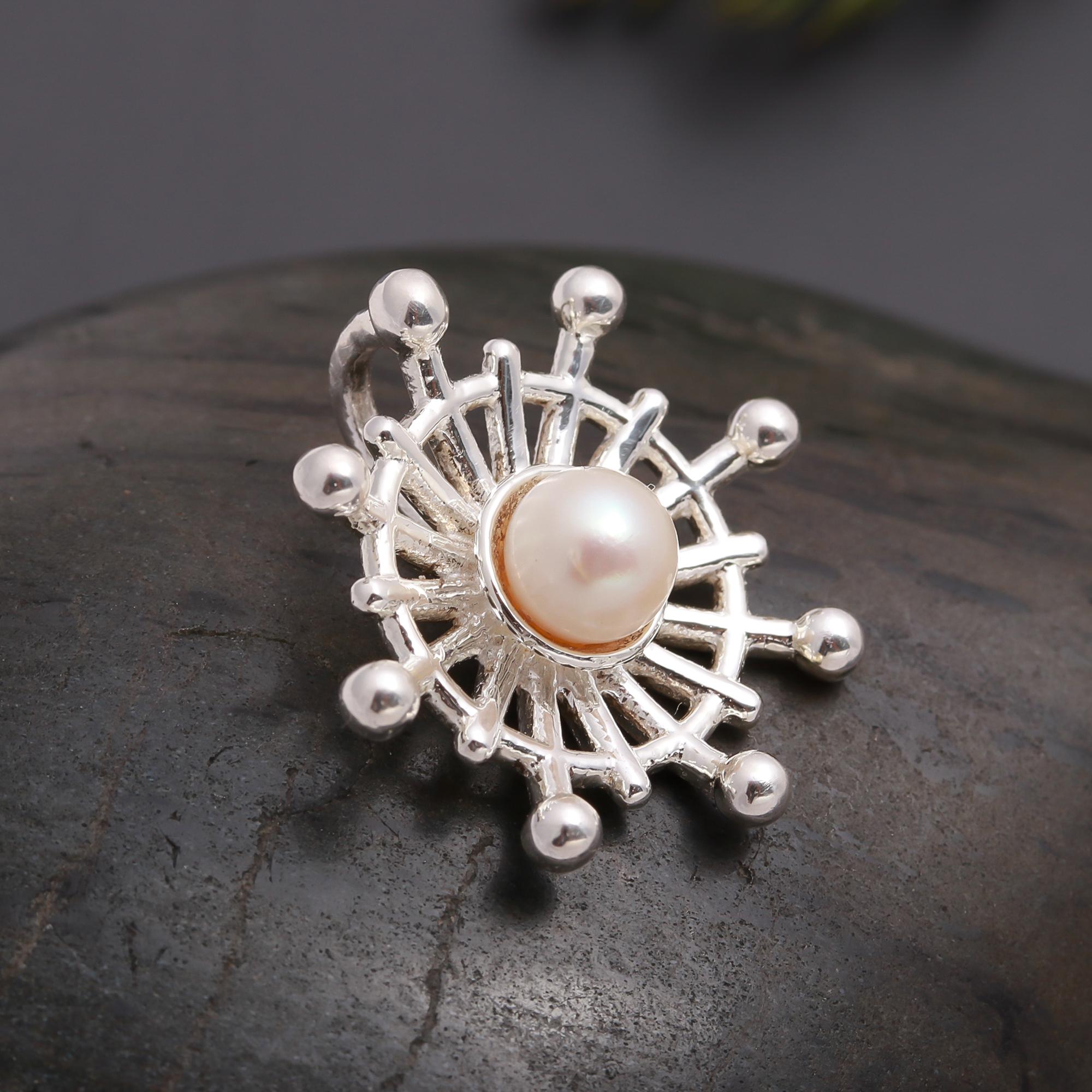 925 Silver Pearl Burst Pendant