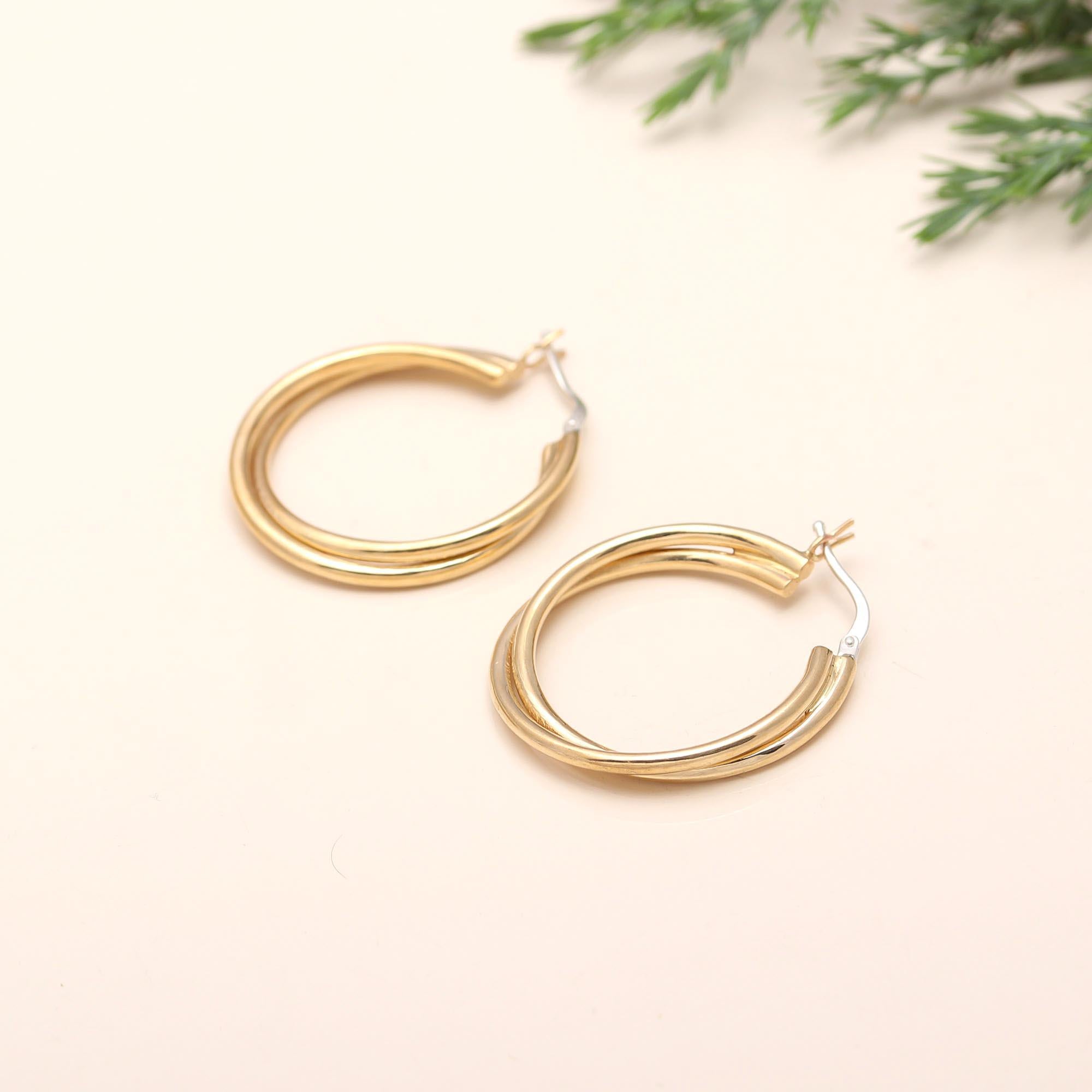 925 Silver Twisted Hoop Earrings