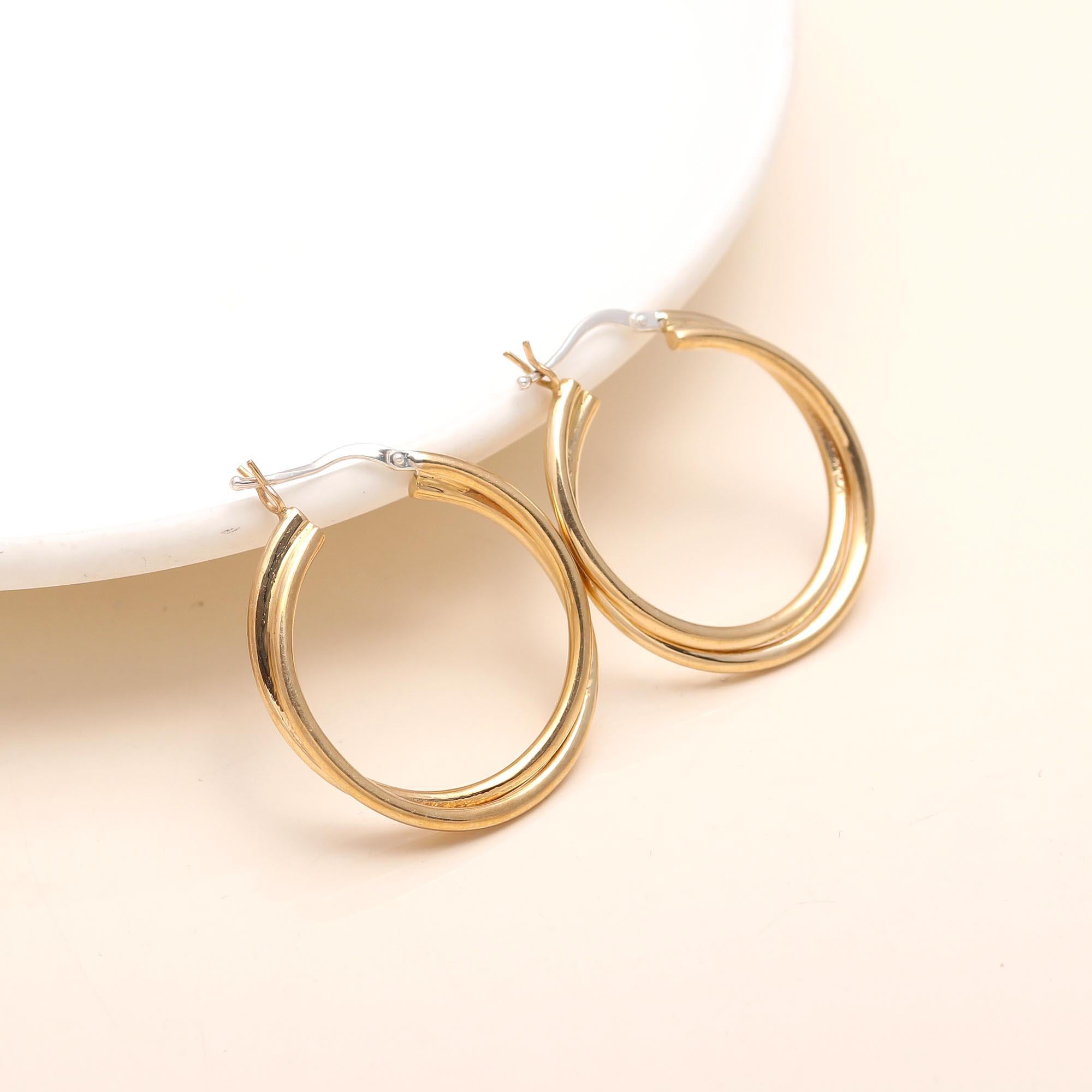 925 Silver Twisted Hoop Earrings