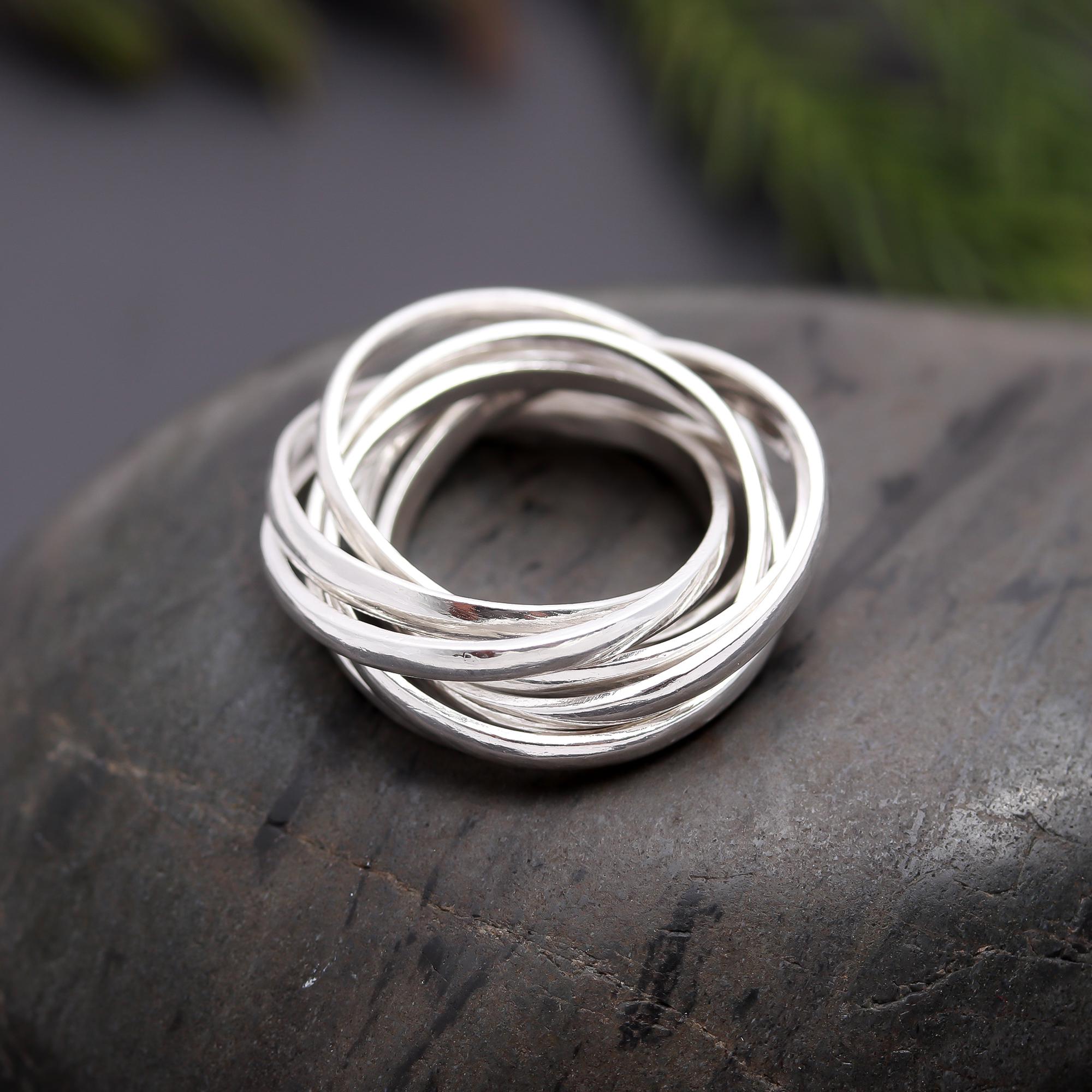925 Silver Wide Interwoven Band Ring