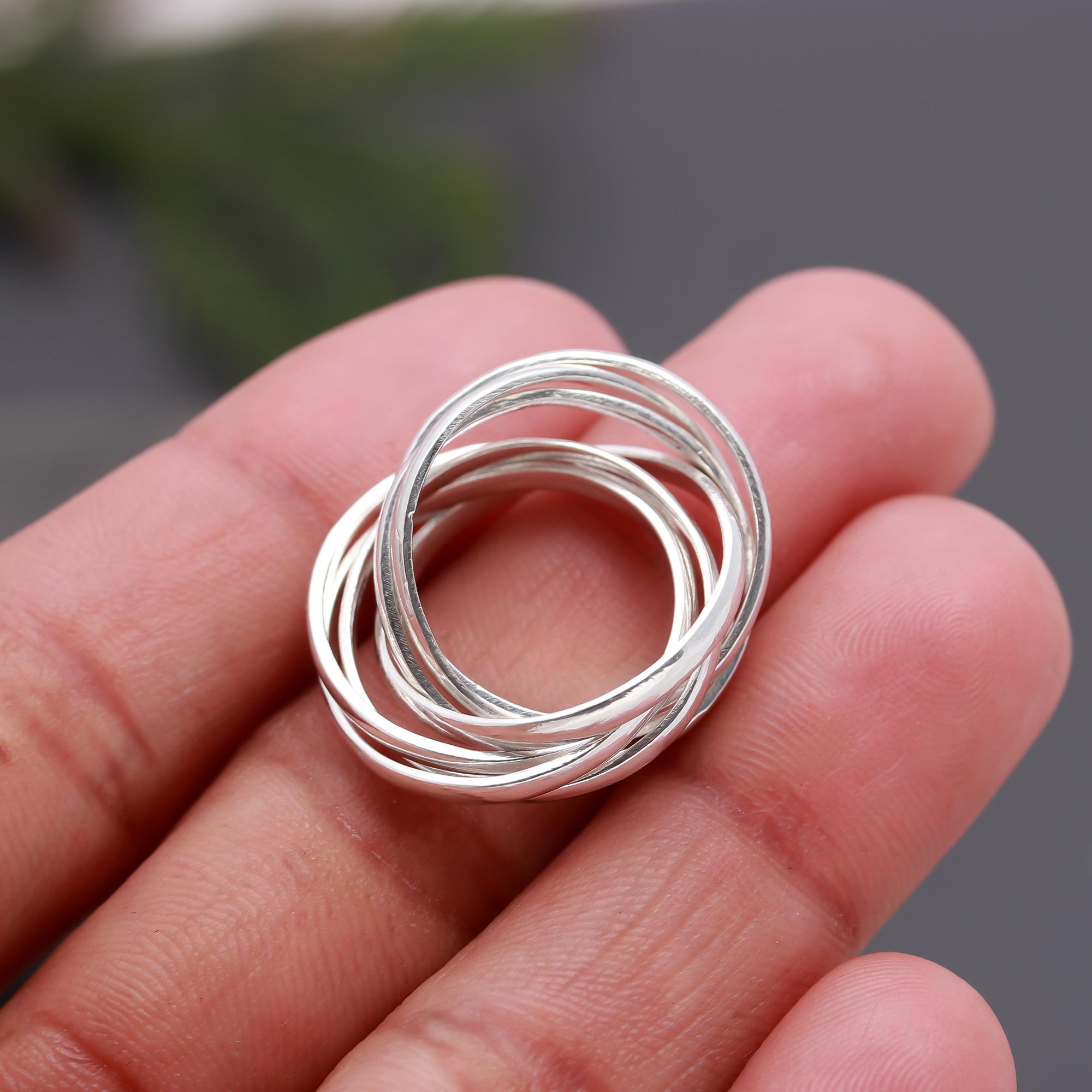925 Silver Wide Interwoven Band Ring