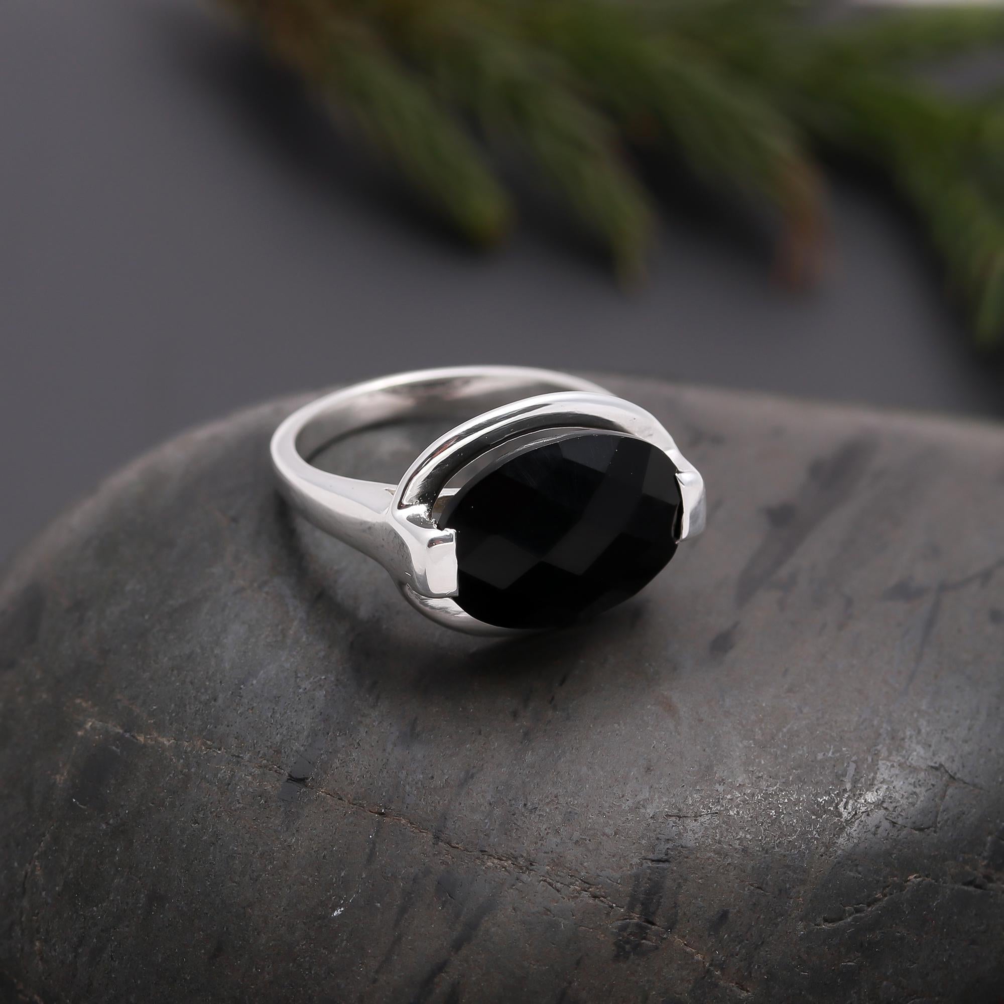 925 Silver Black Onyx Ring