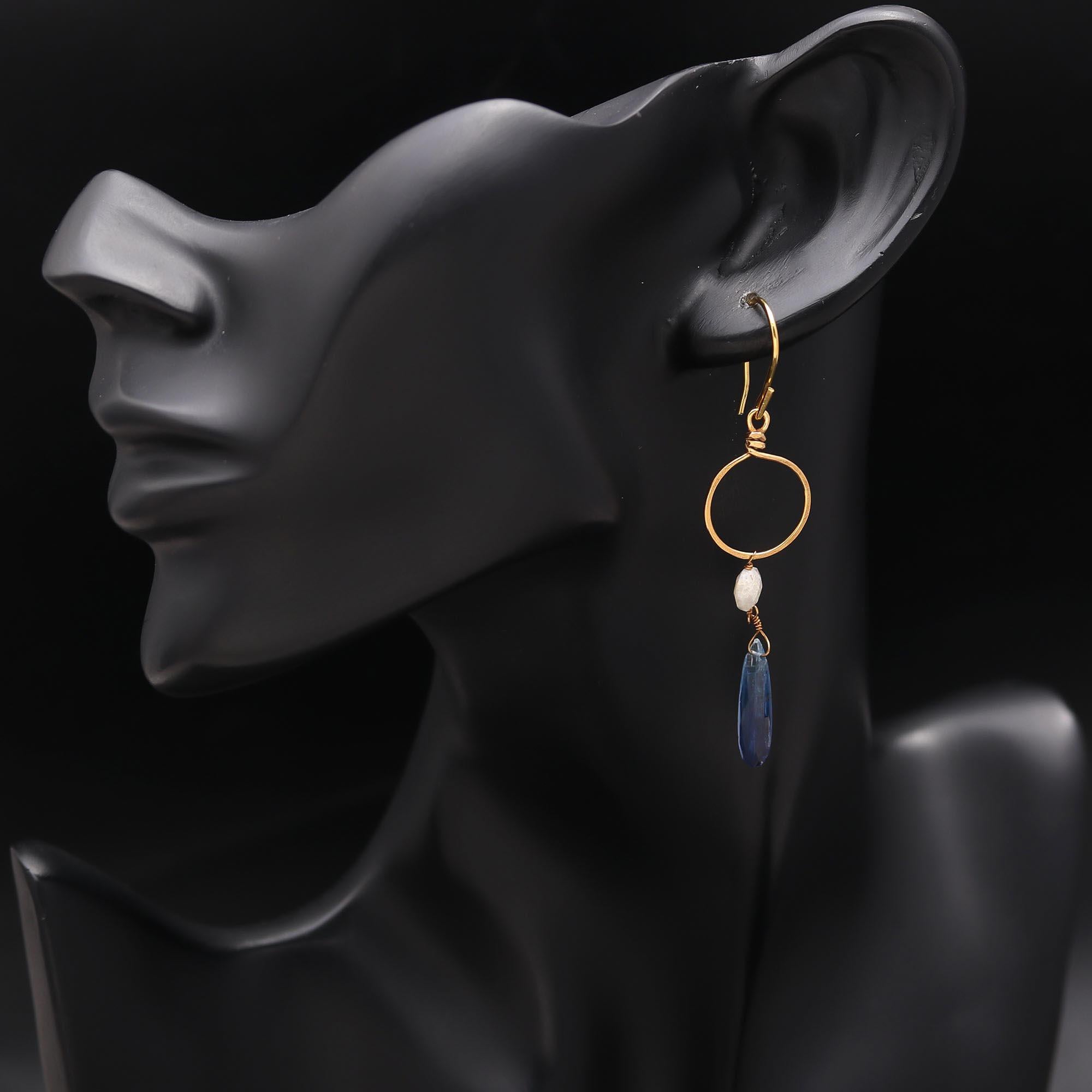 925 Silver Kyanite Dangle Earrings