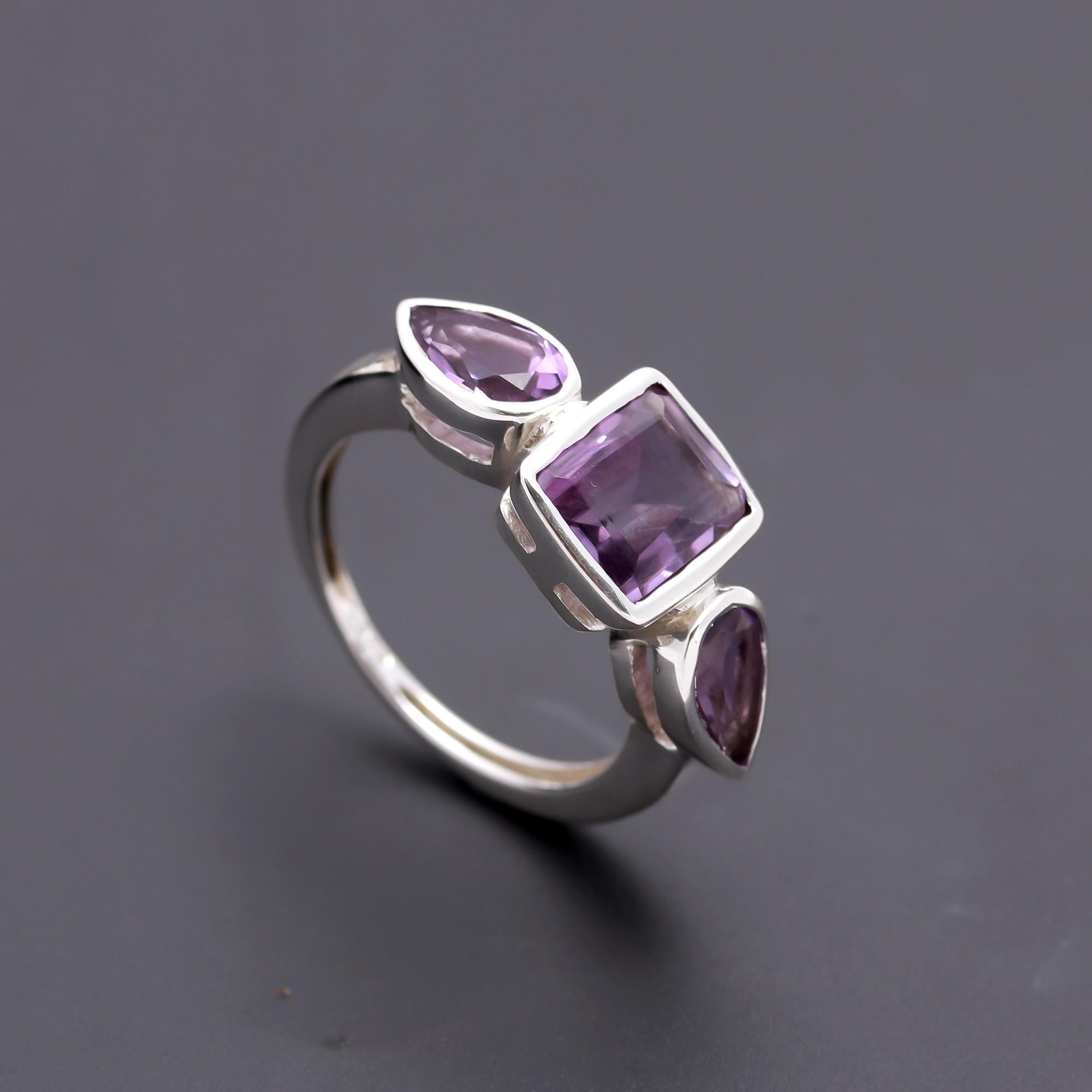 925 Silver Amethyst Ring