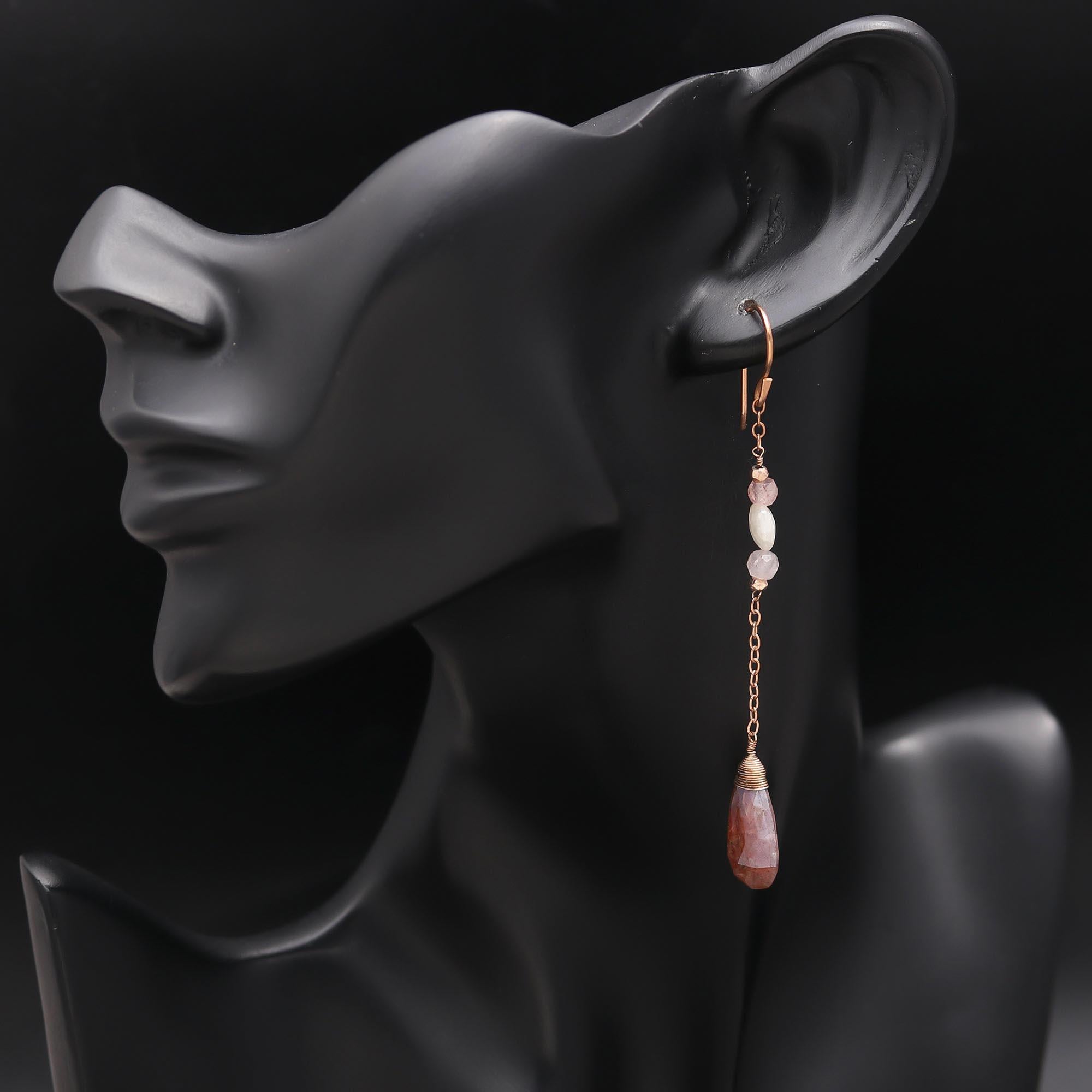 925 Silver Lepidocrocite Dangle Earrings