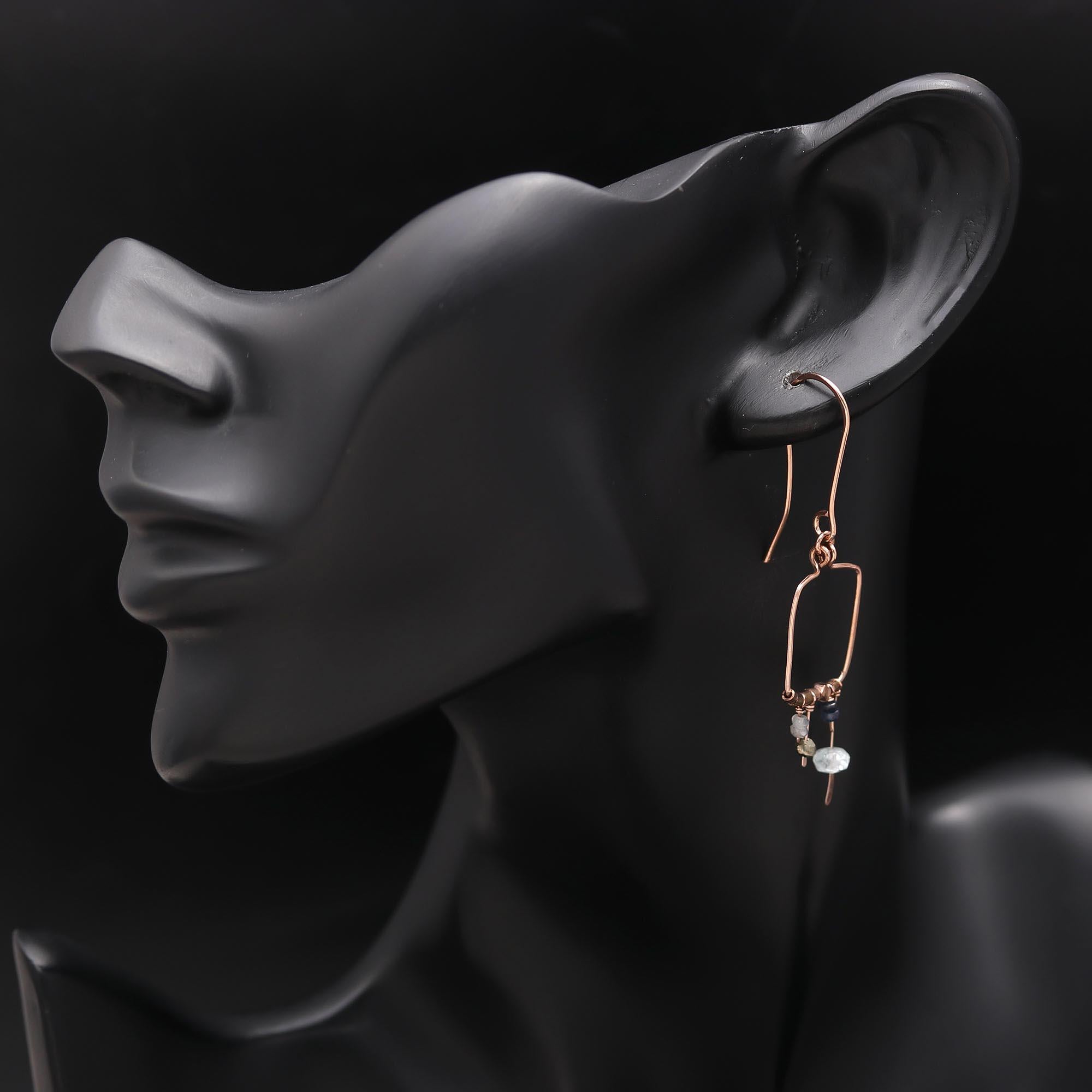925 Silver Geometric Dangle Earrings