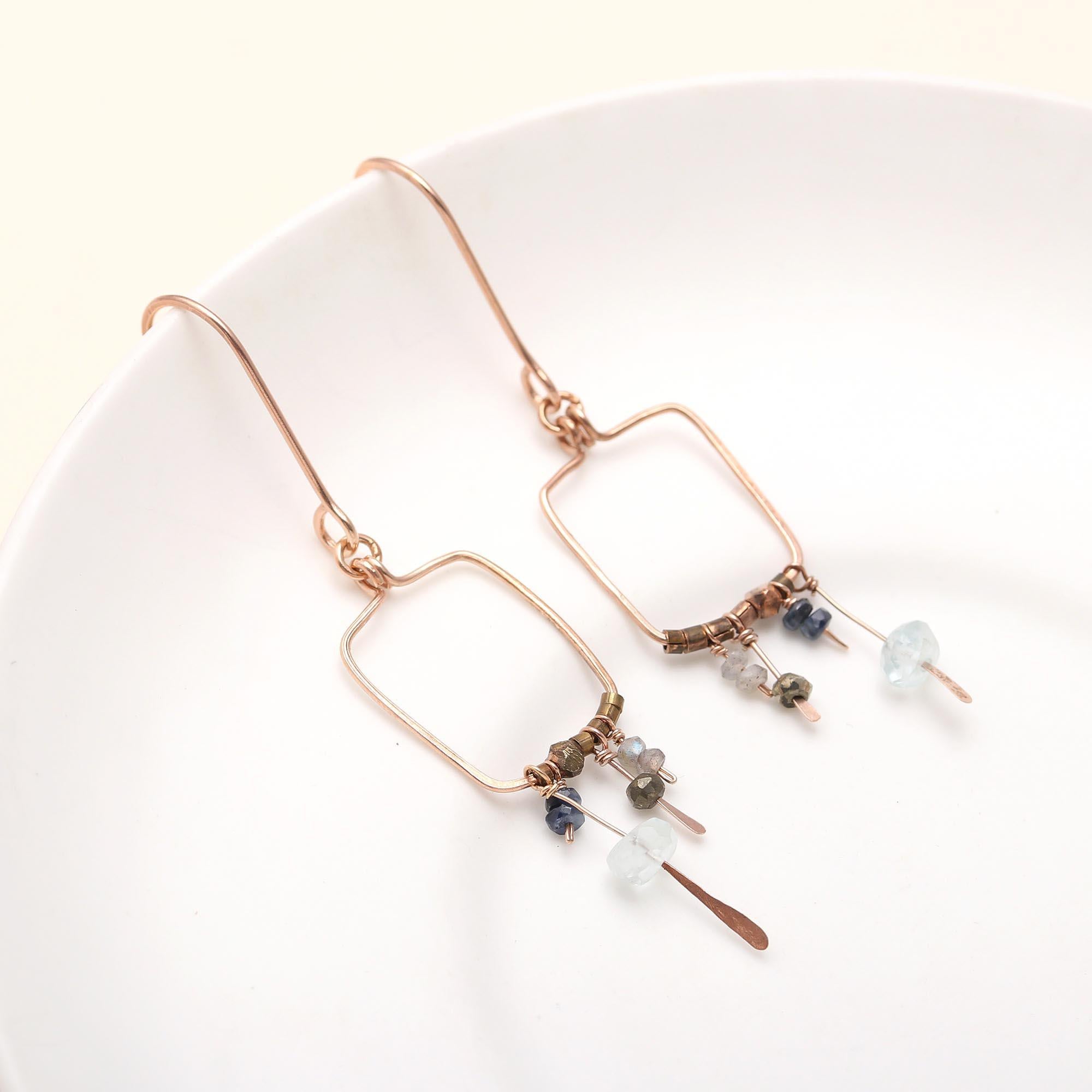 925 Silver Geometric Dangle Earrings