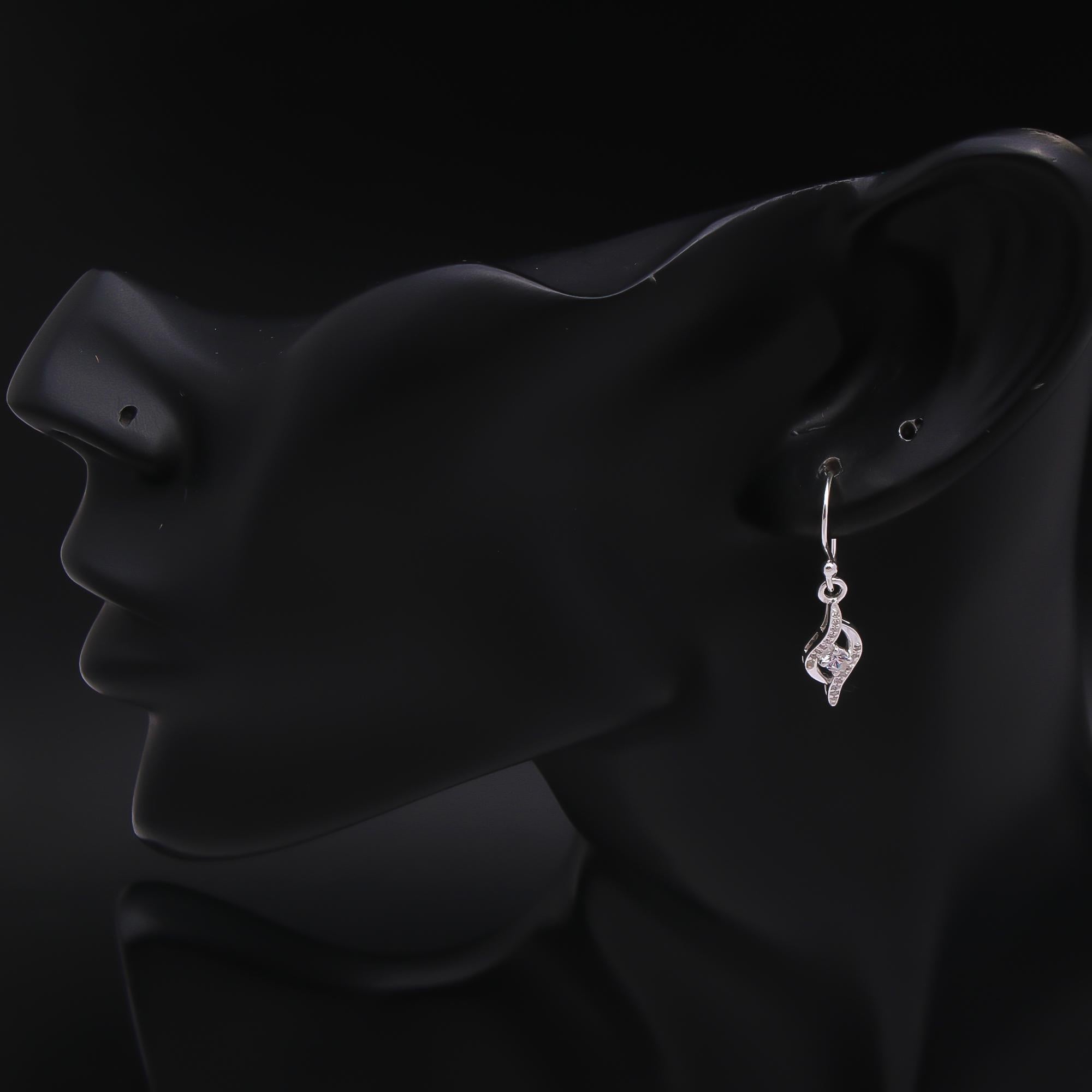 925 Silver CZ Flame-Inspired Dangle Earrings