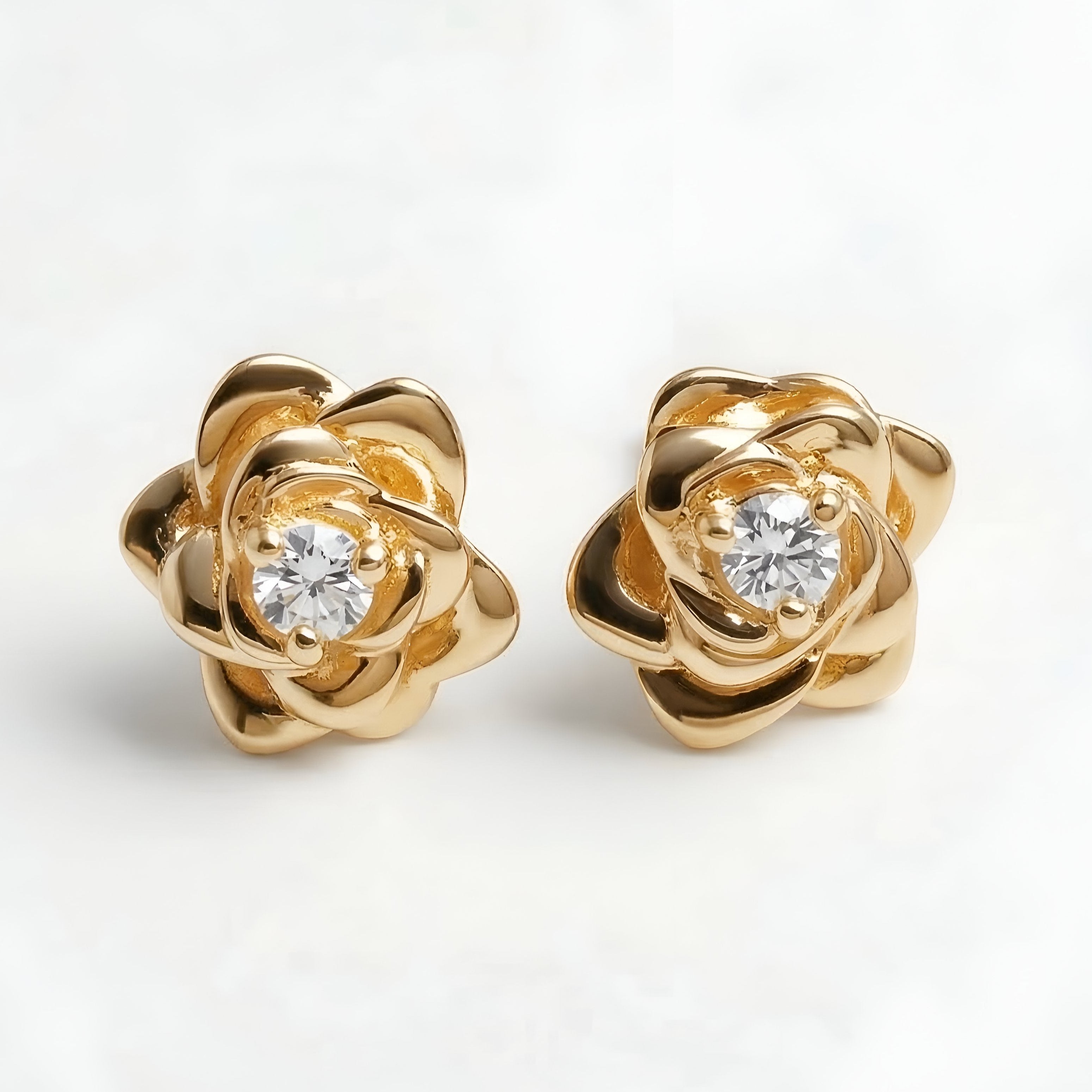 925 Silver Blooming Rose Stud Earrings