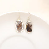 925 Sterling Silver Scenic Agate Earrings, Earwire Style