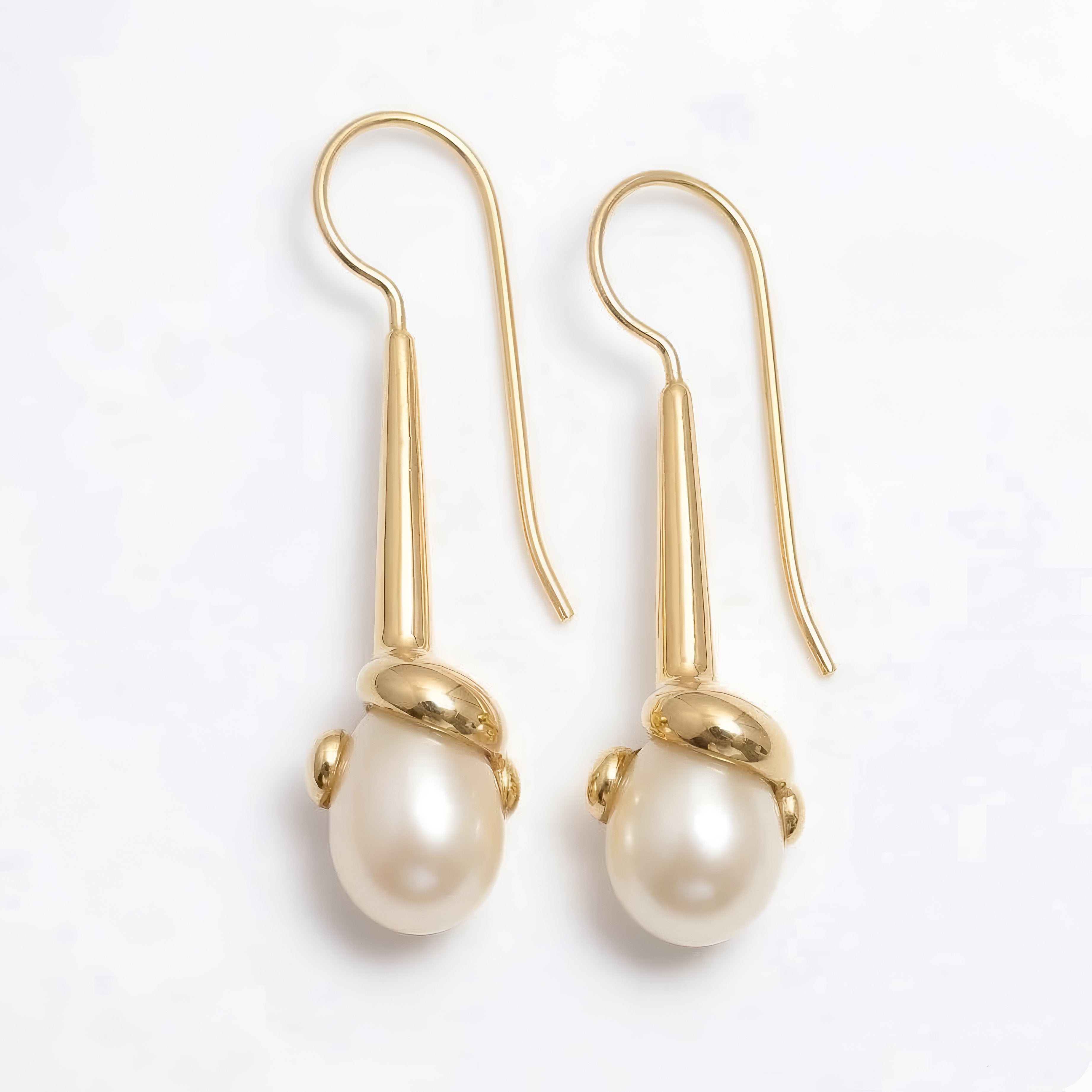 925 Silver Long Drop Pearl Earrings