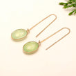 Antitarnish Brass Green Prehnite Dangle Earrings