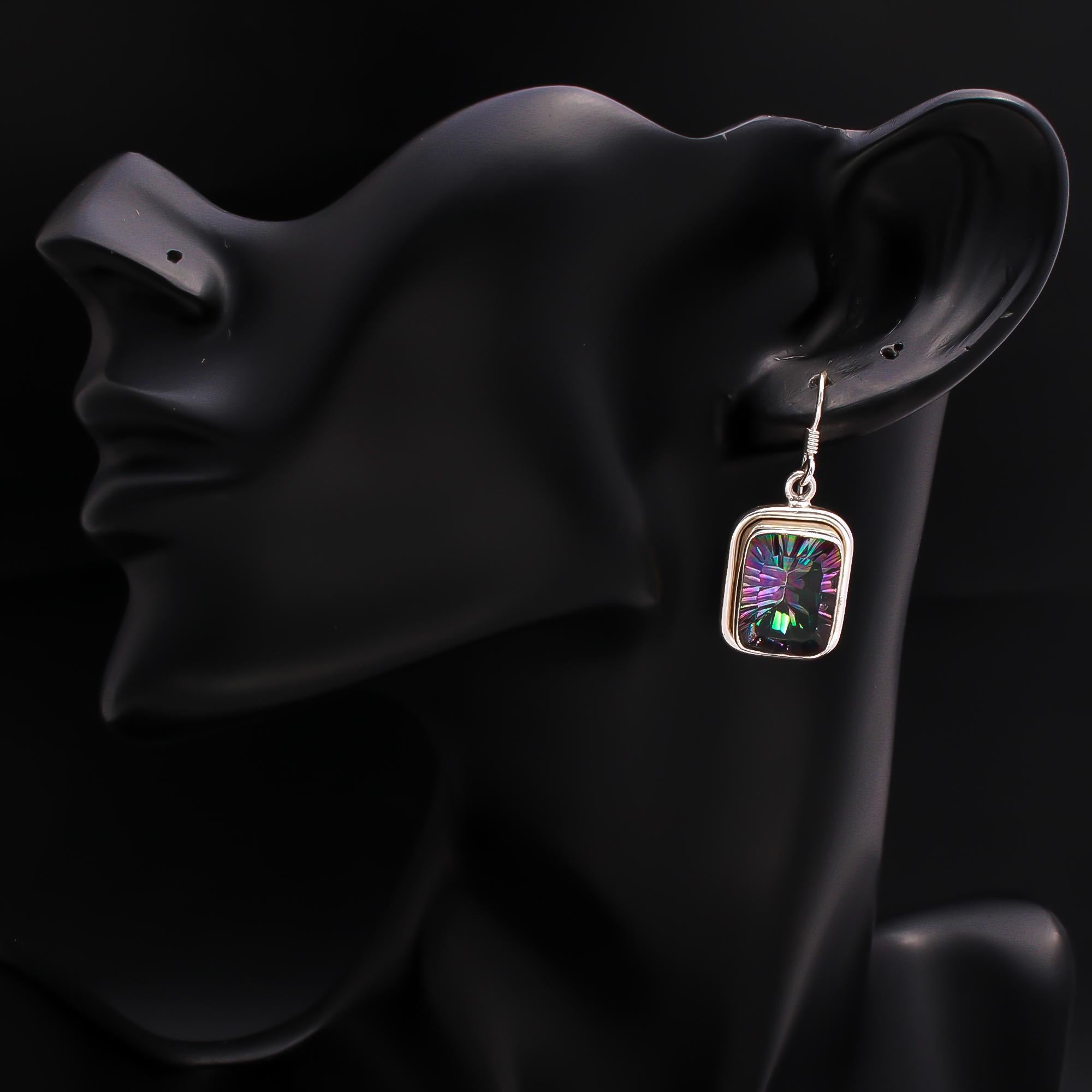925 Silver Mystic Quartz Drop Earrings