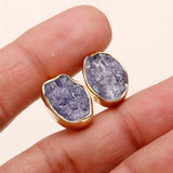 Antitarnish Brass Tanzanite Stud Earrings