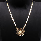 Designer Brass Flower Necklace