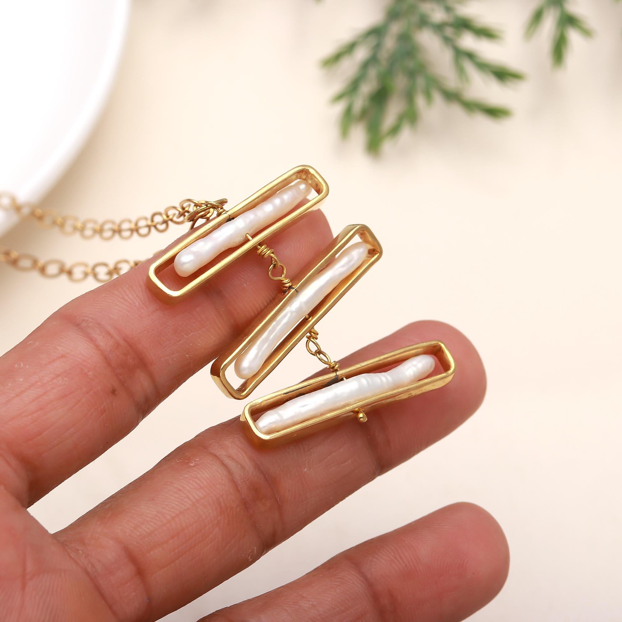 925 Silver Baroque Pearl Pendant Necklace