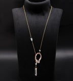 Designer Brass Necklace with Drusy, Herkimer, and Crystal