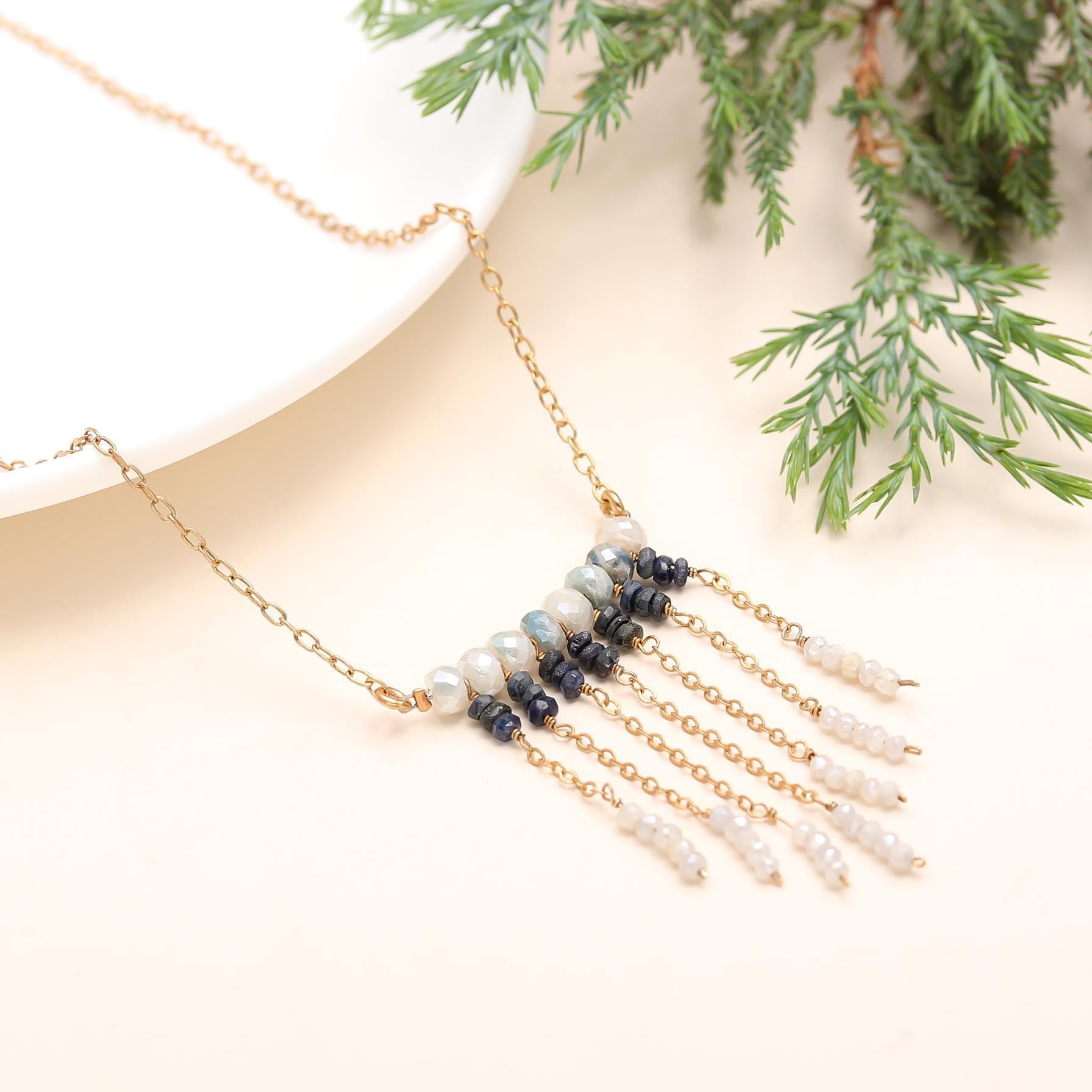 The Waterfall Fringe: Ombre Beaded Bib Necklace