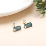 925 Sterling Silver Natural Blue Drusy Stud Earring