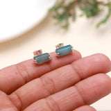 925 Sterling Silver Natural Blue Drusy Stud Earring