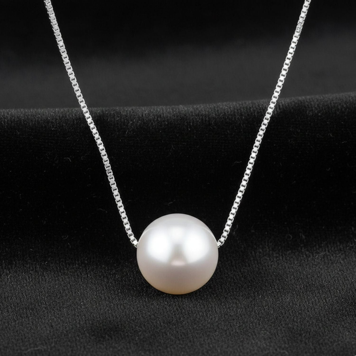 925 Sterling Silver Minimal Pearl Necklace For Women