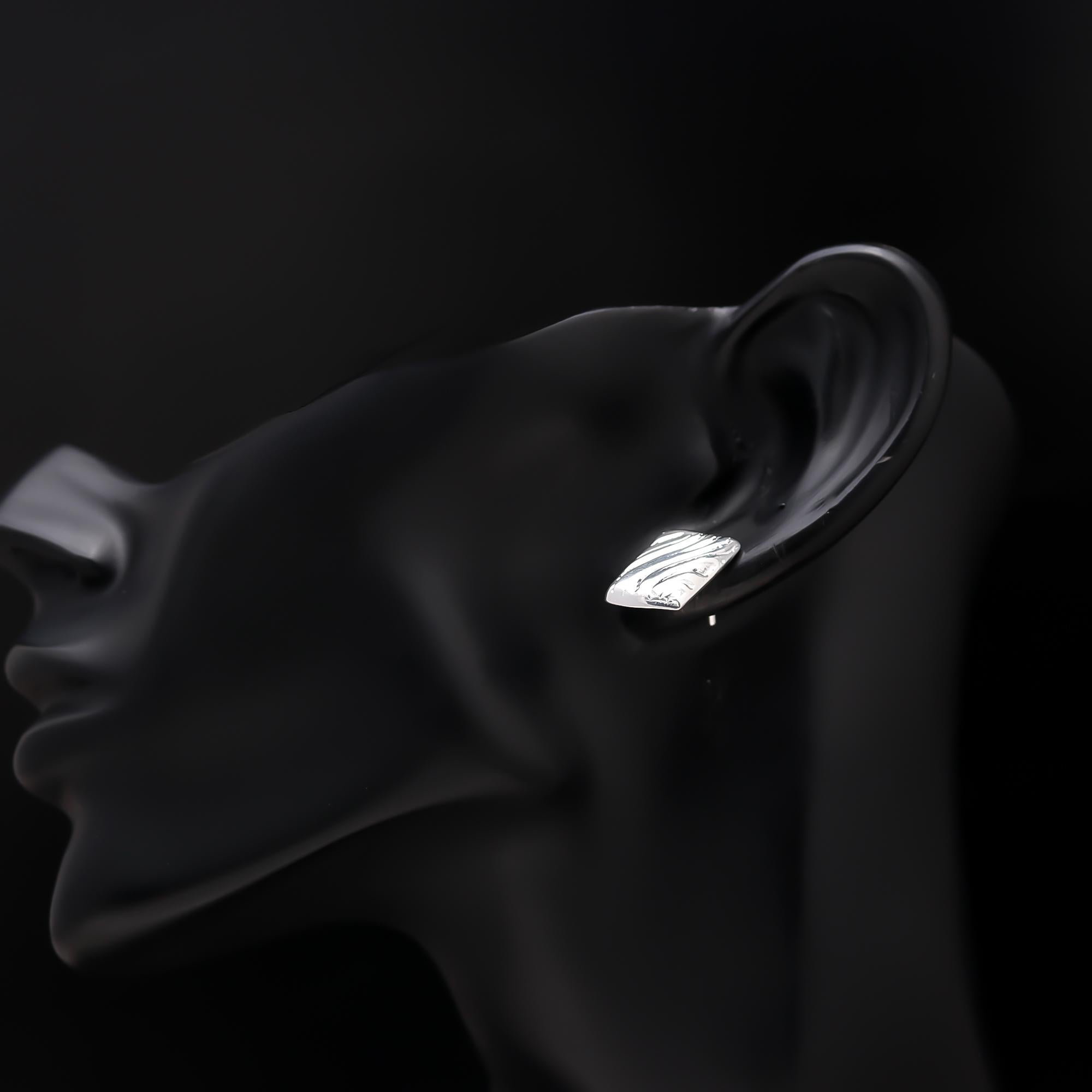 The Zebra Tablet: Silver Etched Statement Studs