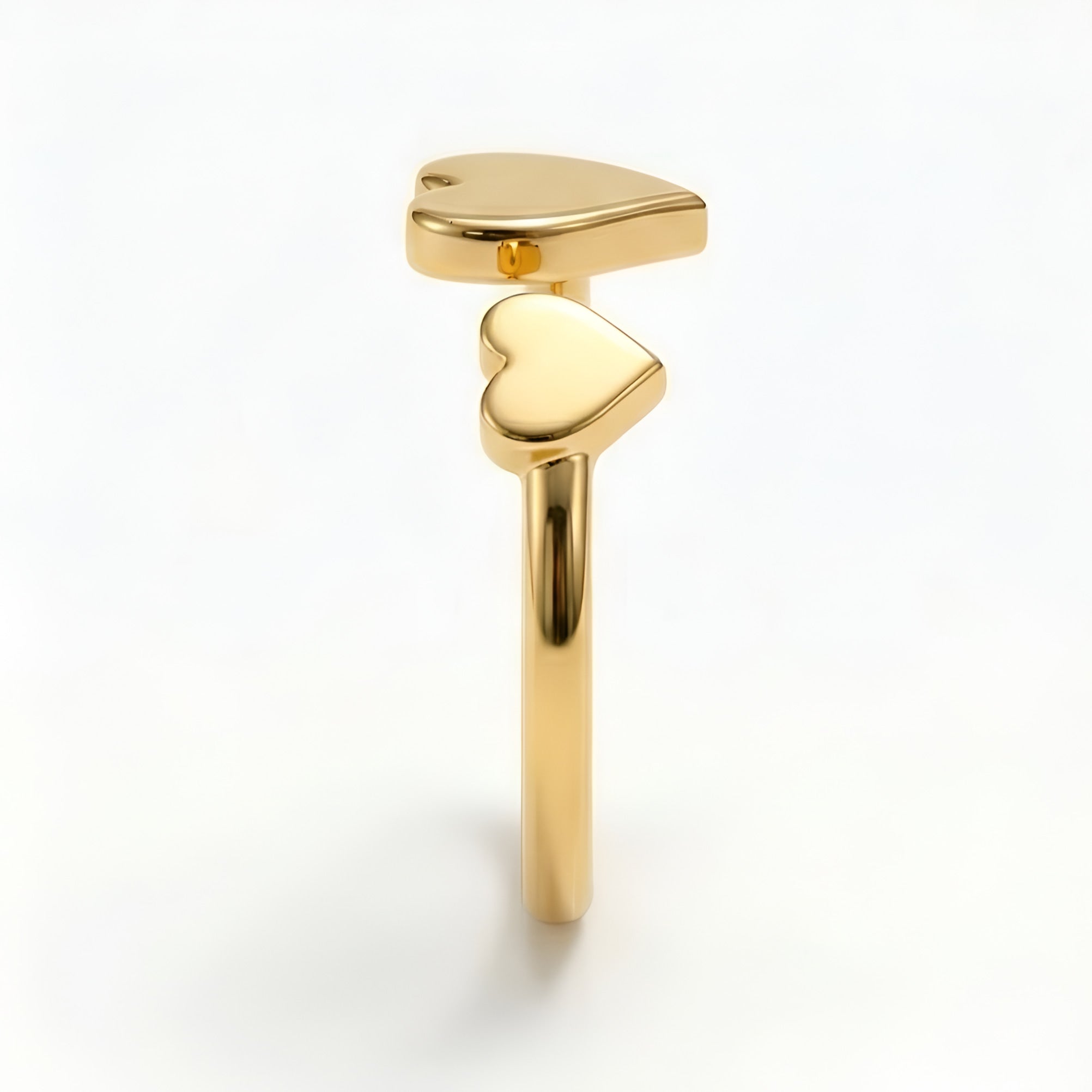 The Anteros Touch: Double Heart Open Cuff Ring
