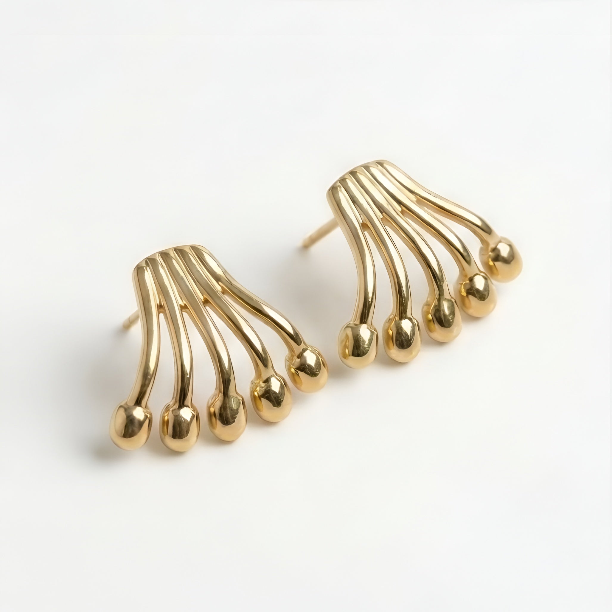 The Crown Stud: Gold Five-Point Crown Earrings
