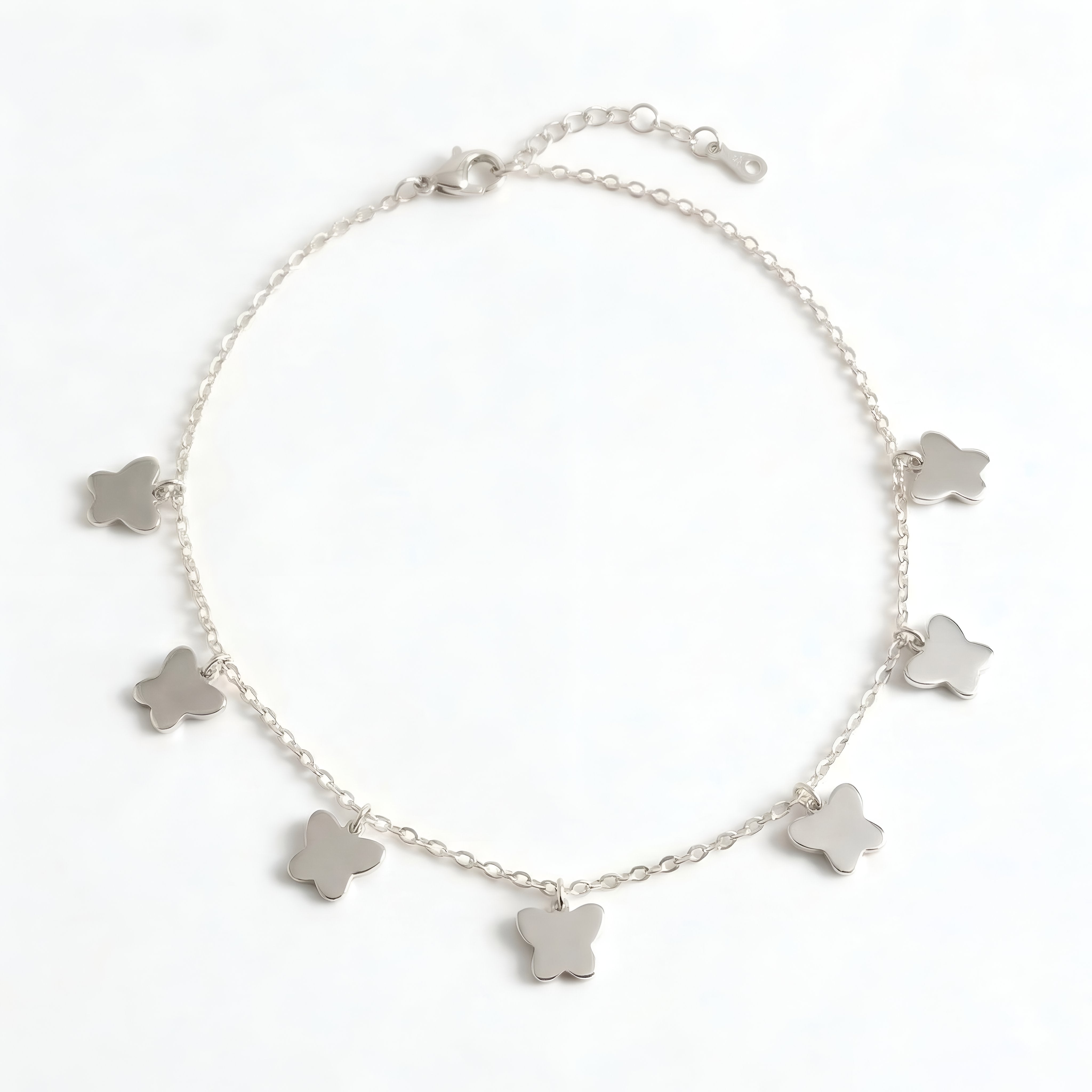 The Silver Flight: Solid Butterfly Charm Bracelet
