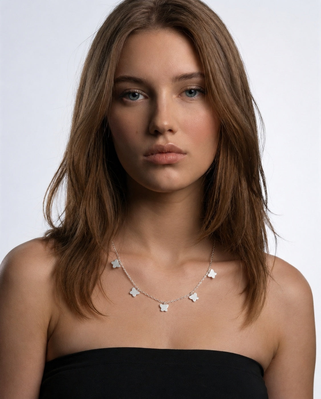 The Silver Flight: Solid Butterfly Charm Bracelet