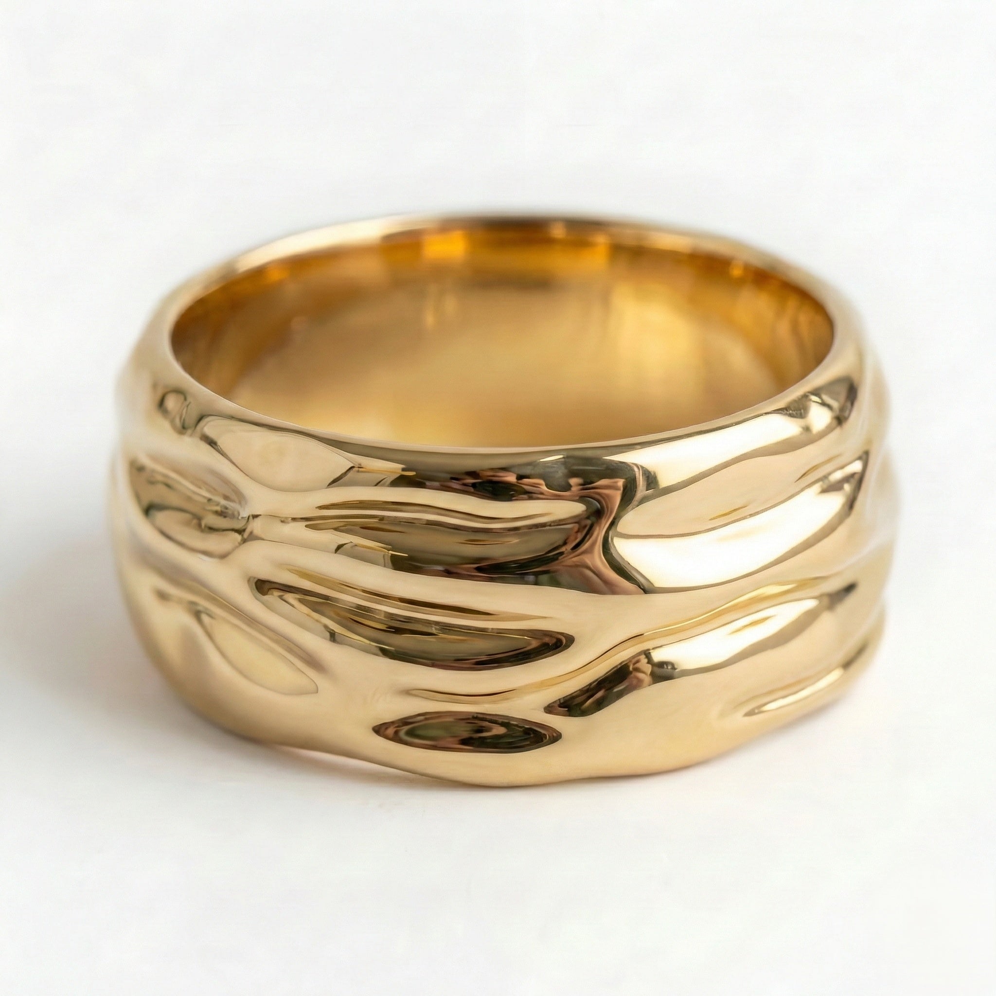 The Lava Shore: Wide Dome Sculptural Bangle