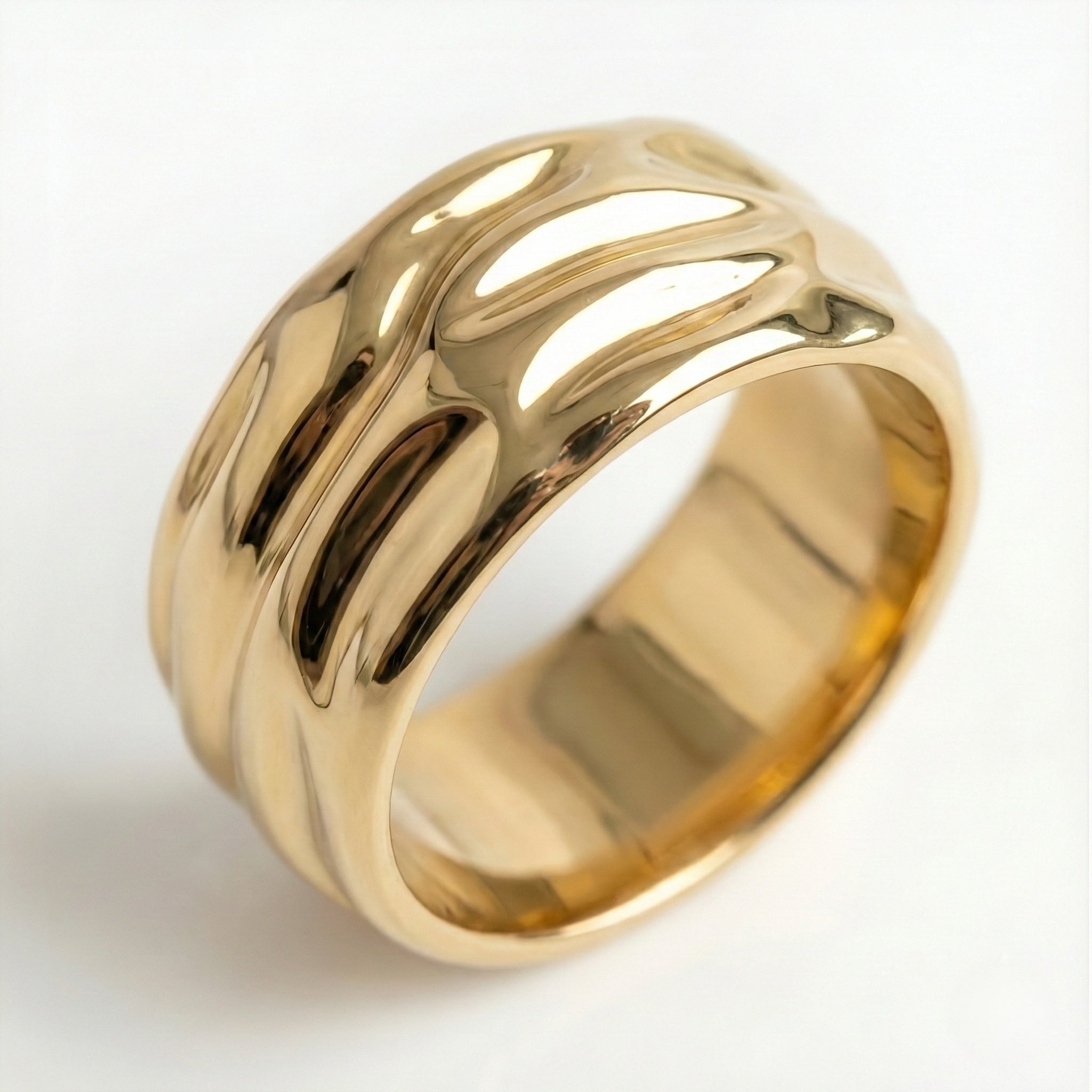 The Lava Shore: Wide Dome Sculptural Bangle