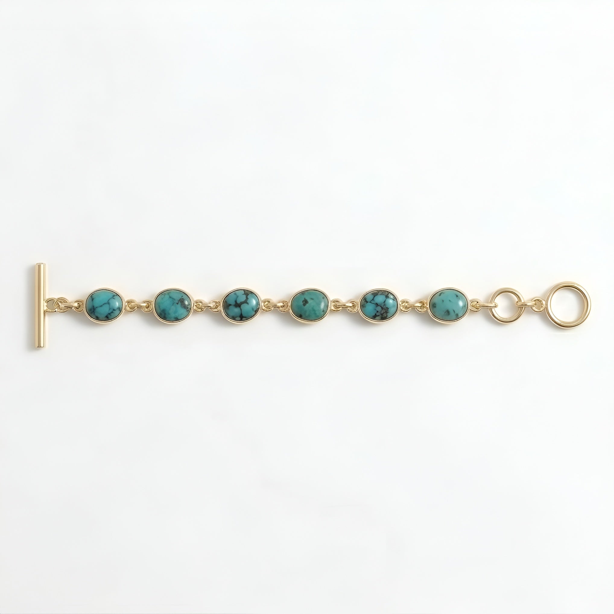 The Turquoise Trail: Multi-Stone Bezel Tennis Bracelet