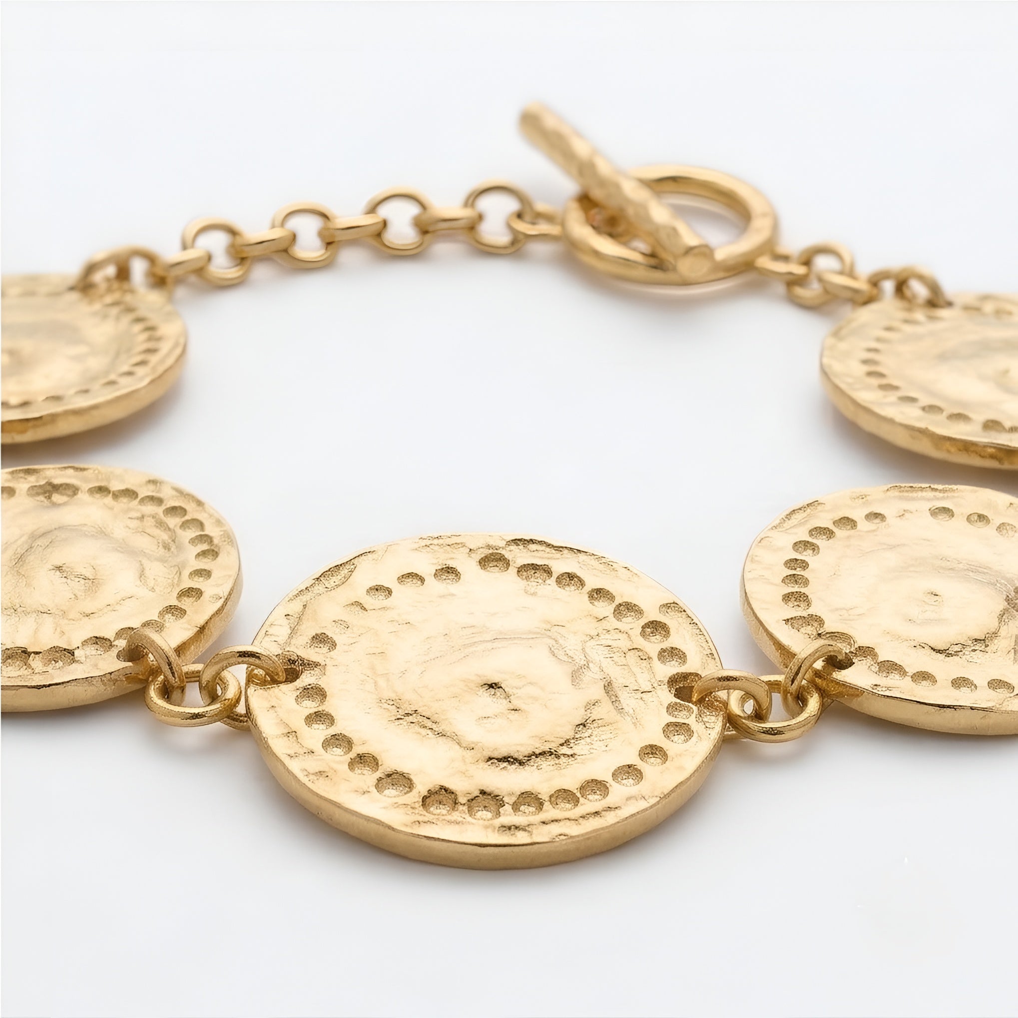 The Denarius Chain: Roman Coin Disc Station Bracelet