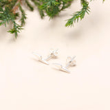 925 Sterling Silver Lightning Bolt Stud Earring With Push Backs